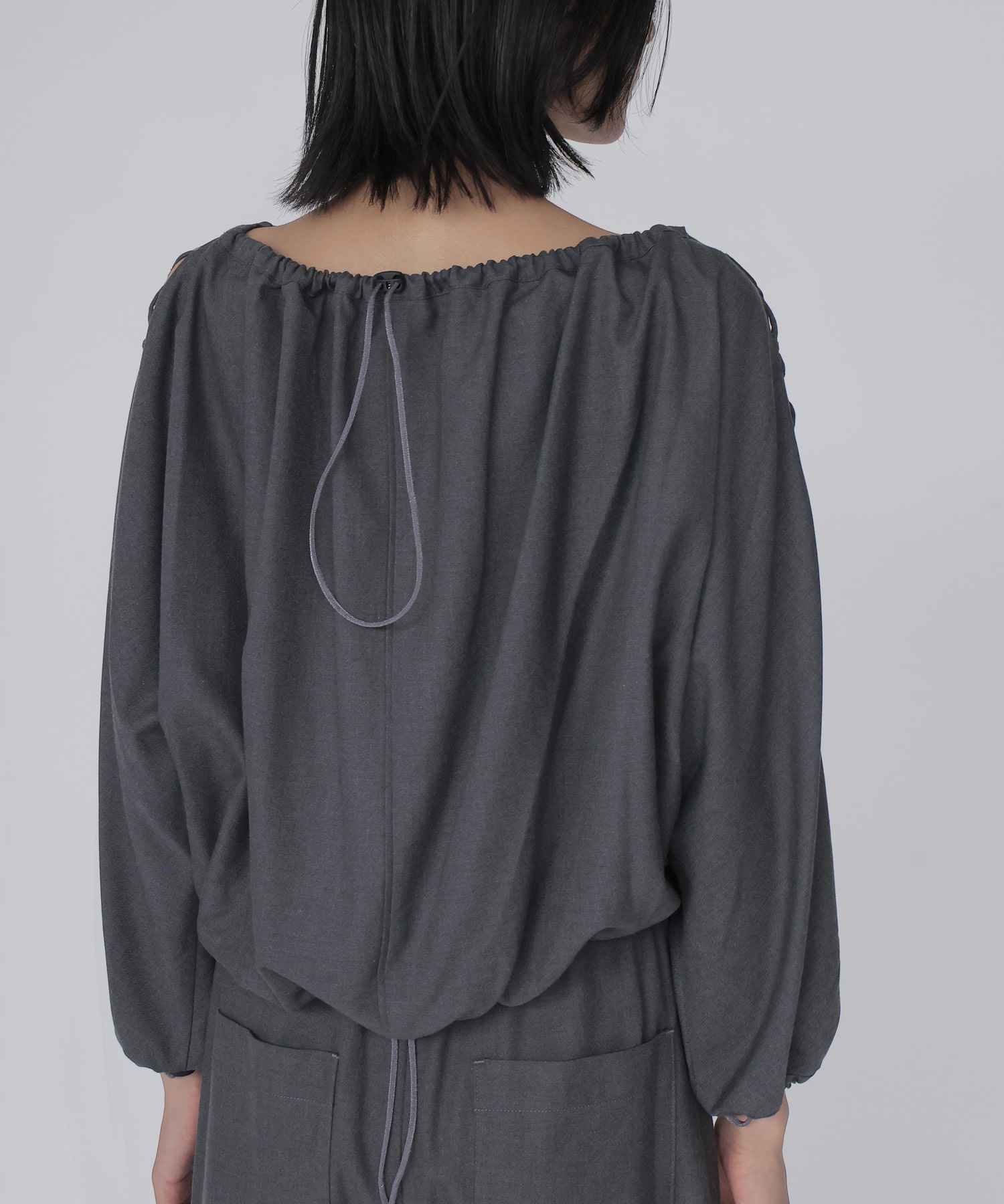 Zig-Zag lace up blouse