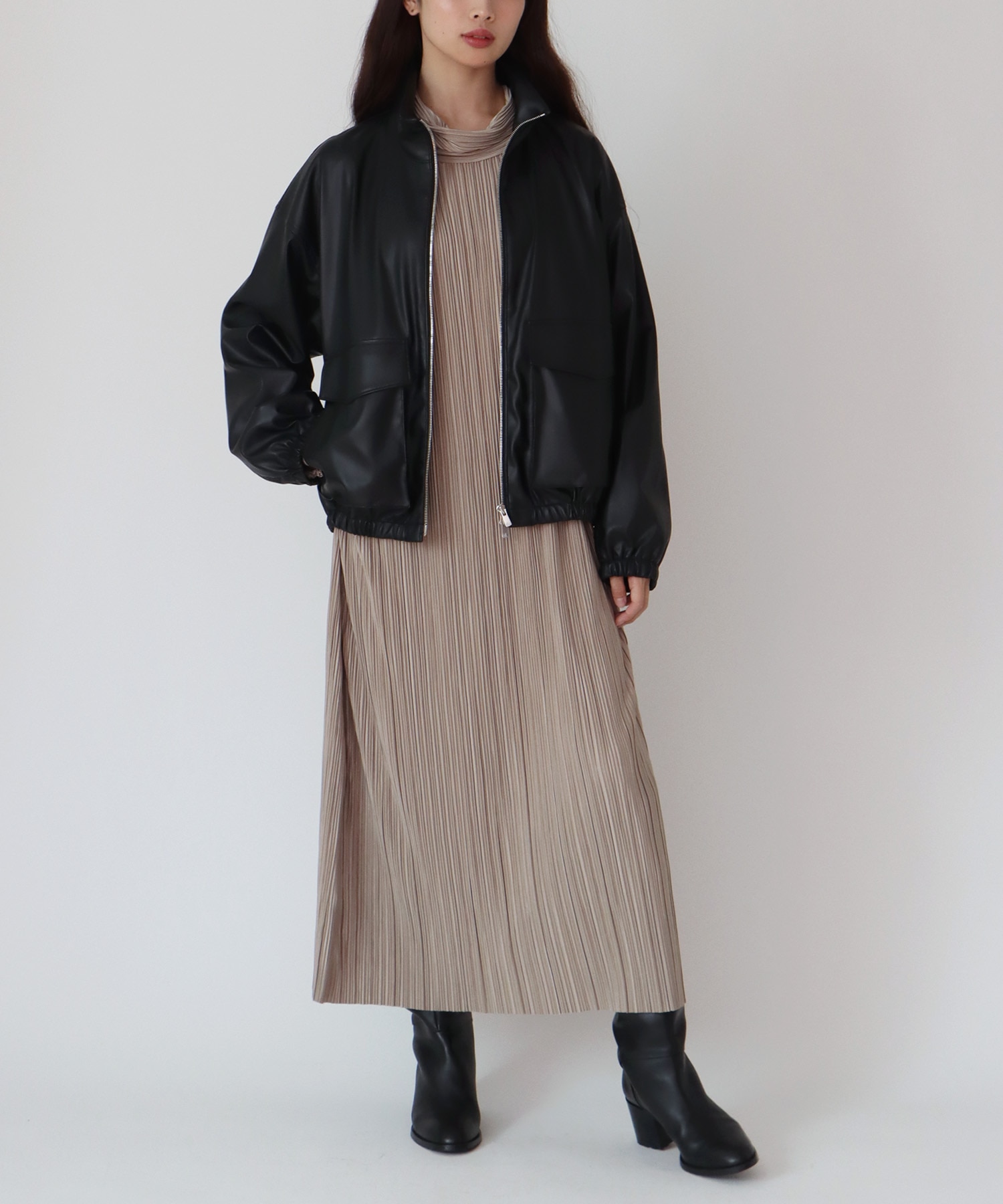faux leather bomber jacket