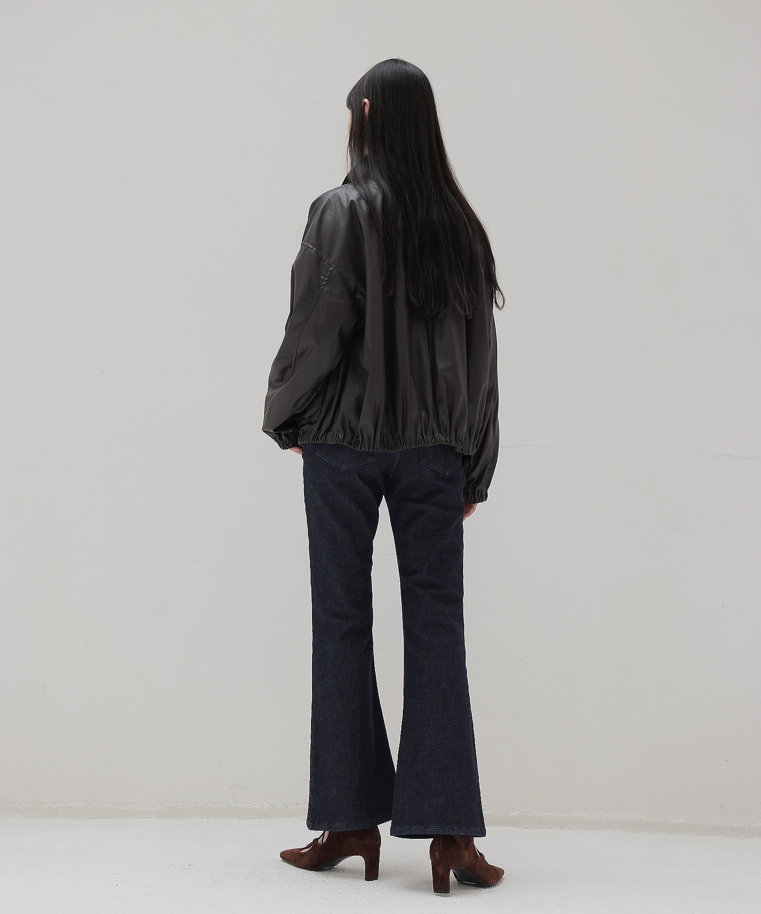 faux leather bomber jacket
