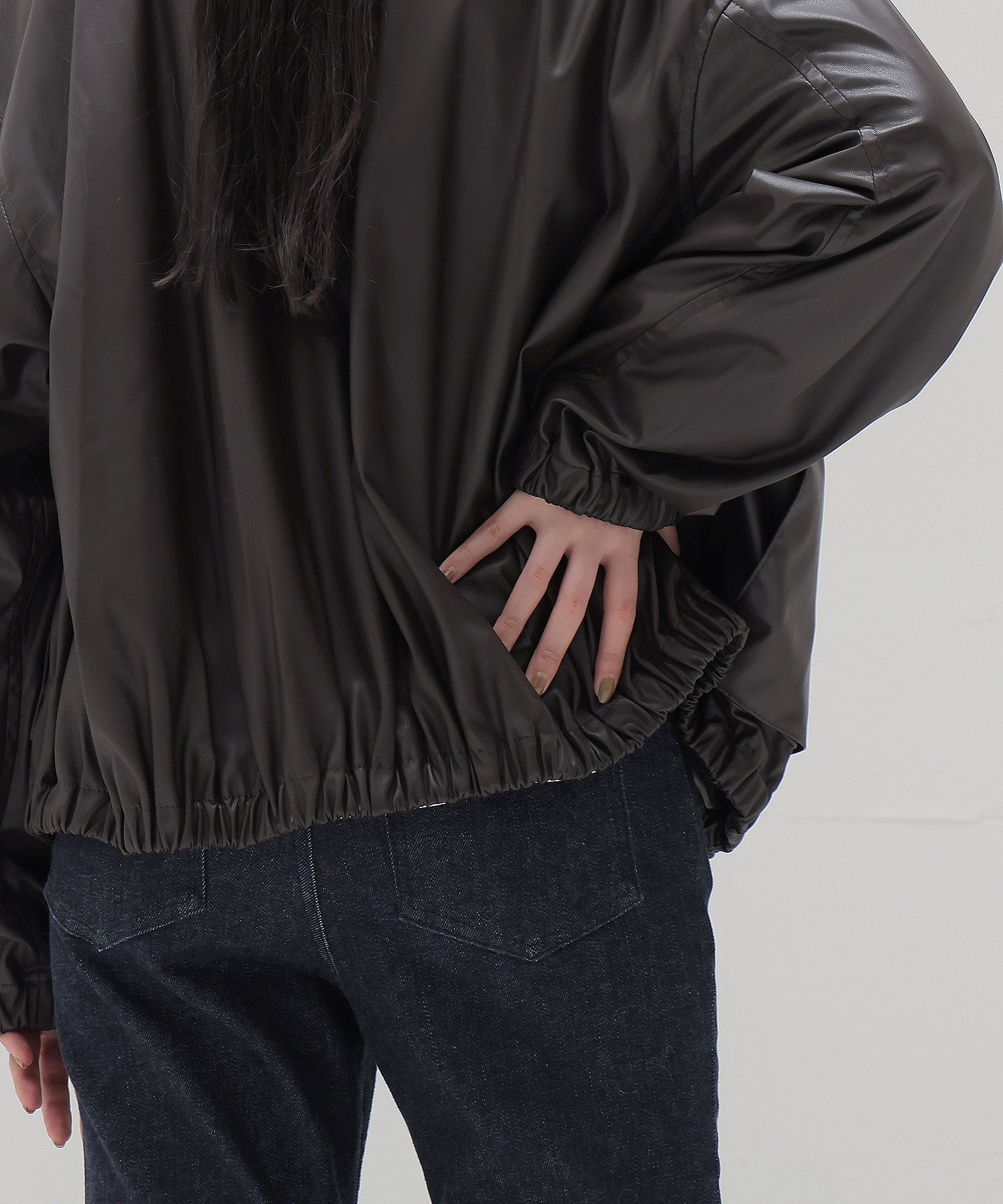 faux leather bomber jacket