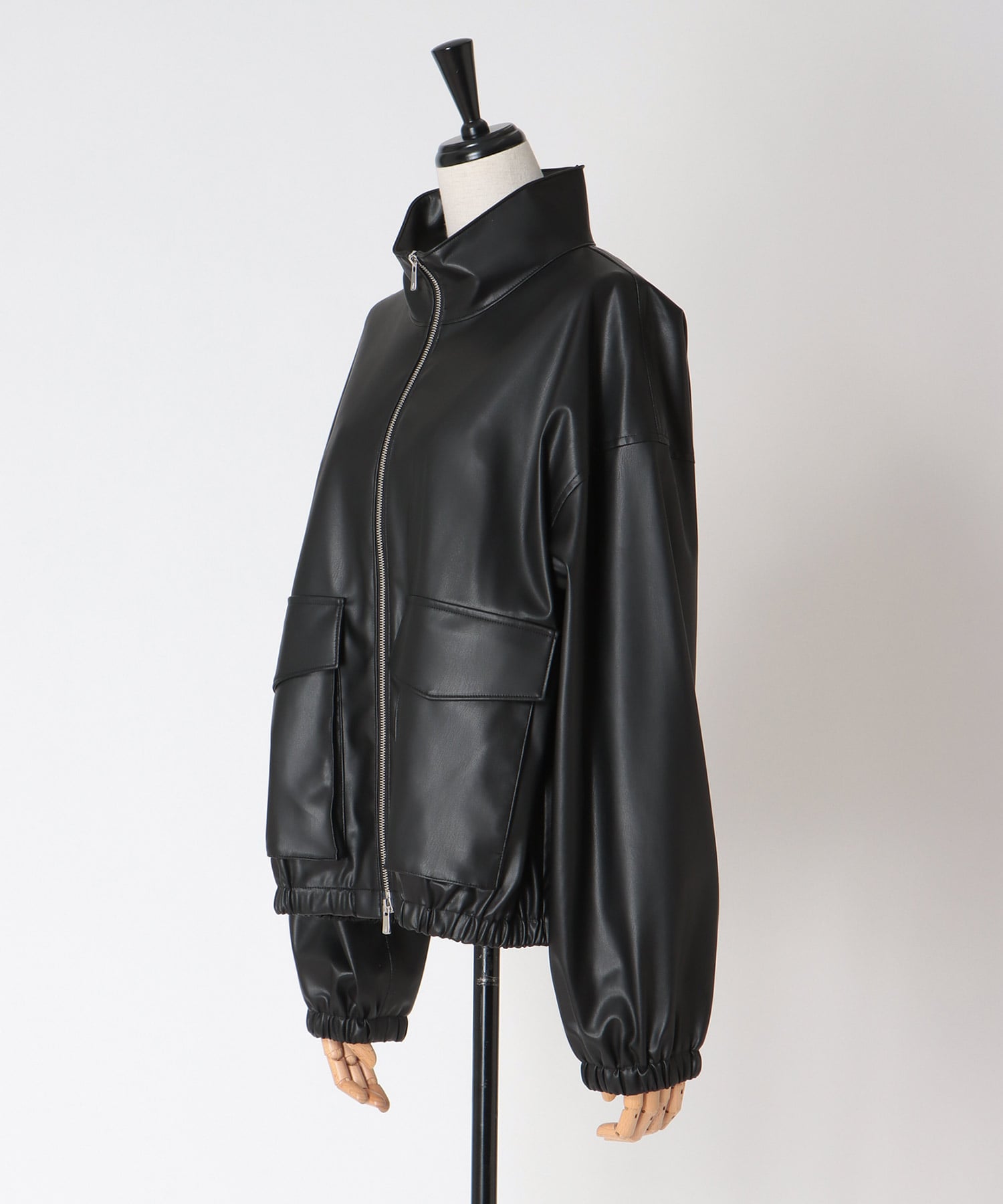 faux leather bomber jacket