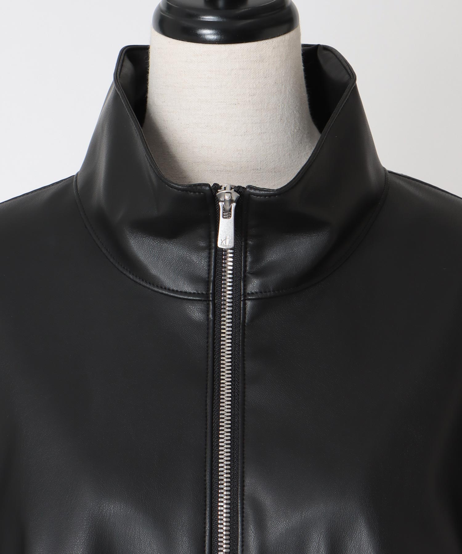 faux leather bomber jacket