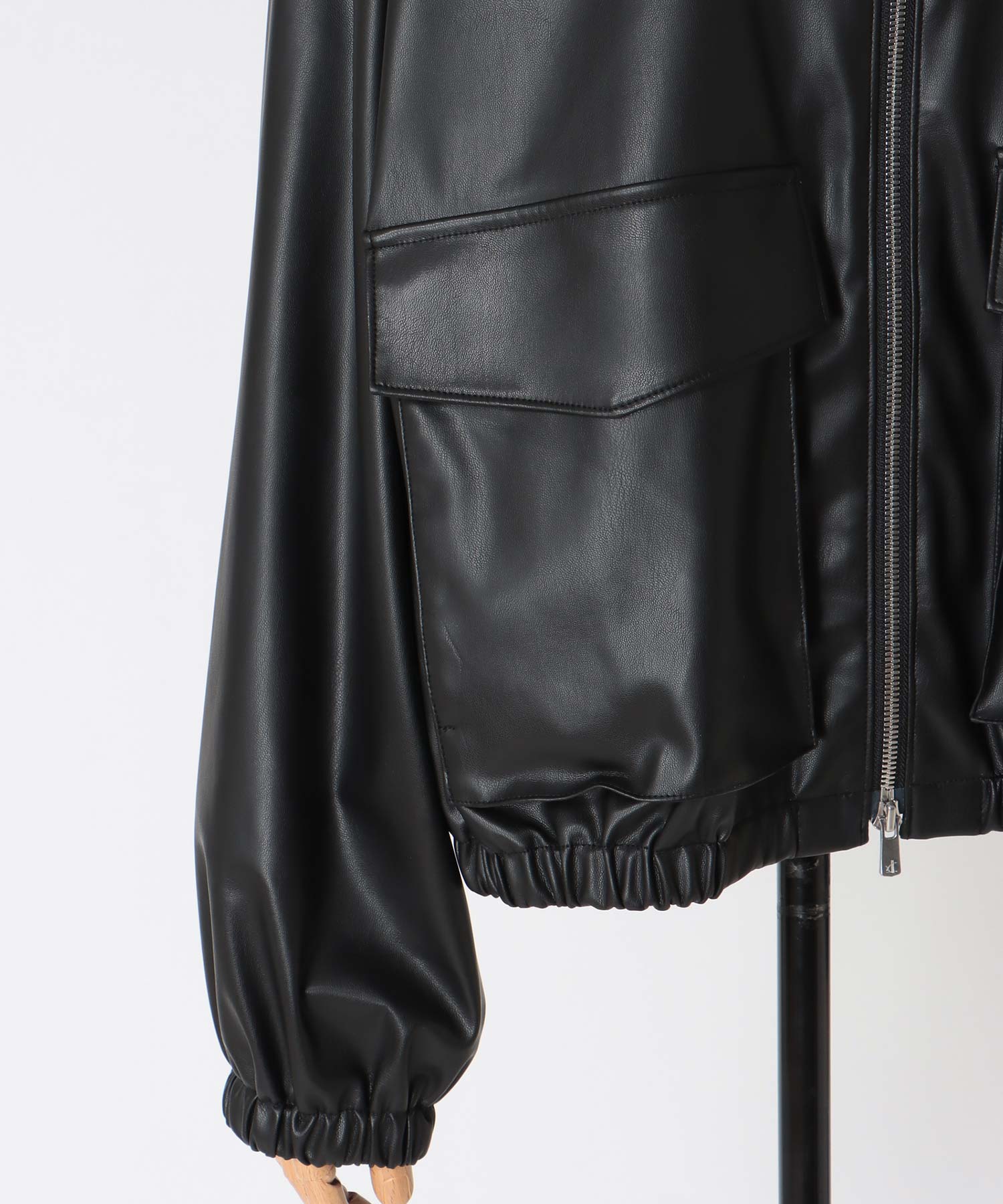 faux leather bomber jacket