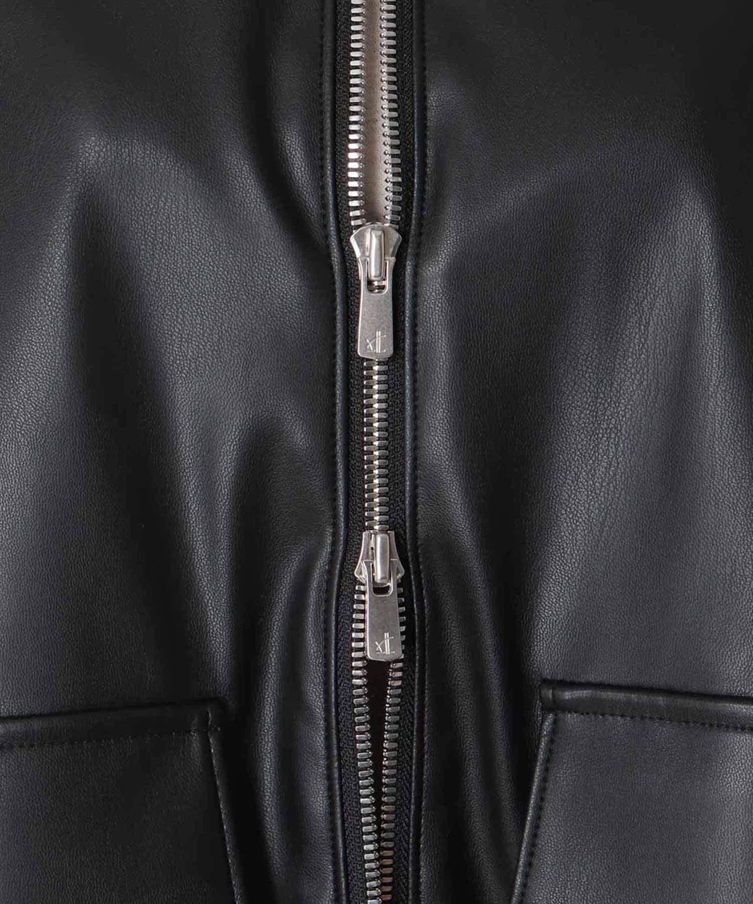 faux leather bomber jacket