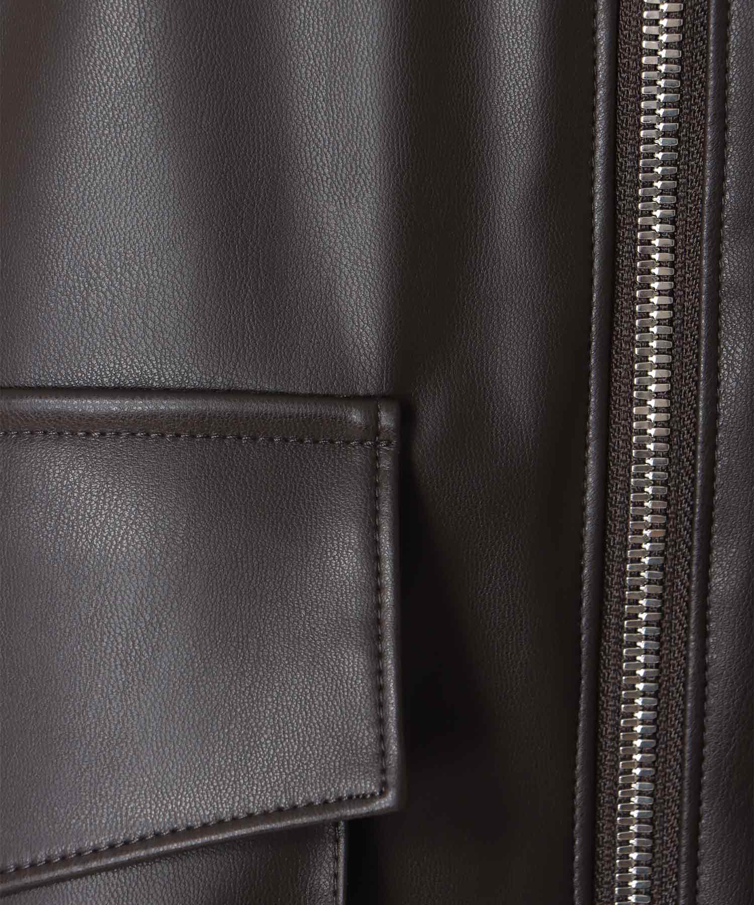 faux leather bomber jacket