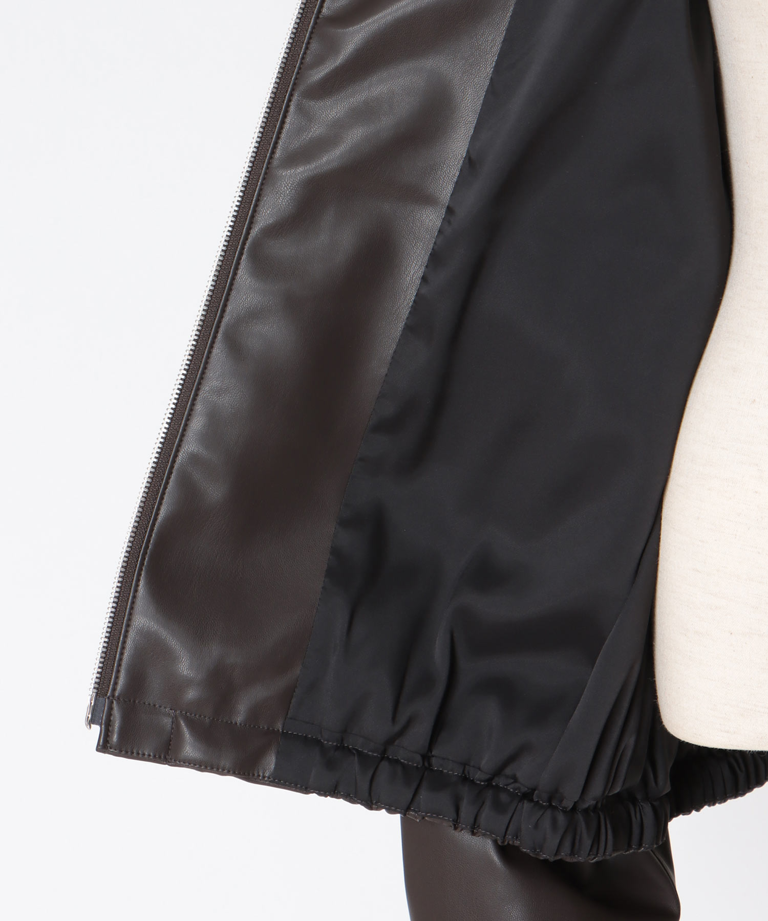 faux leather bomber jacket