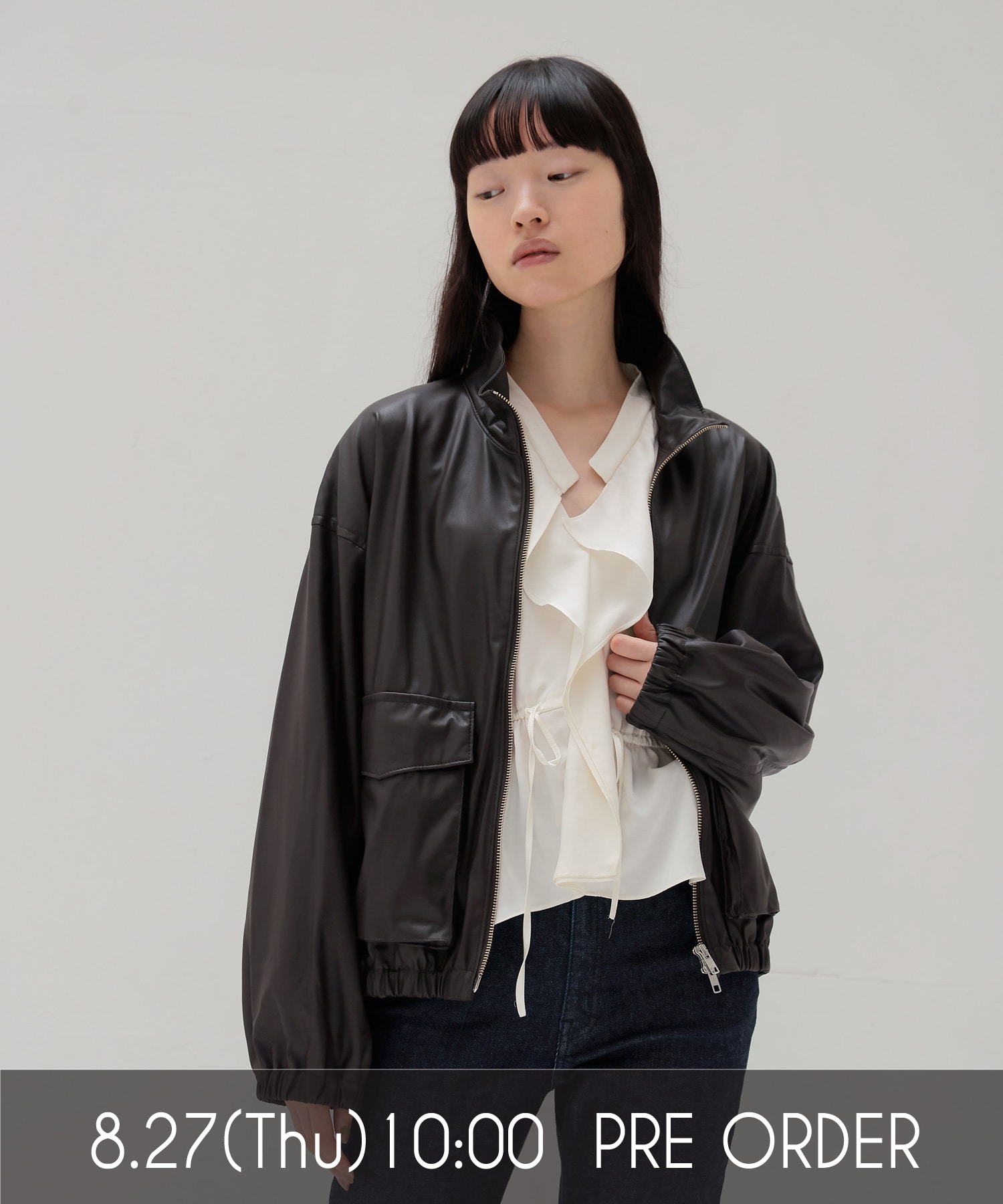 faux leather bomber jacket
