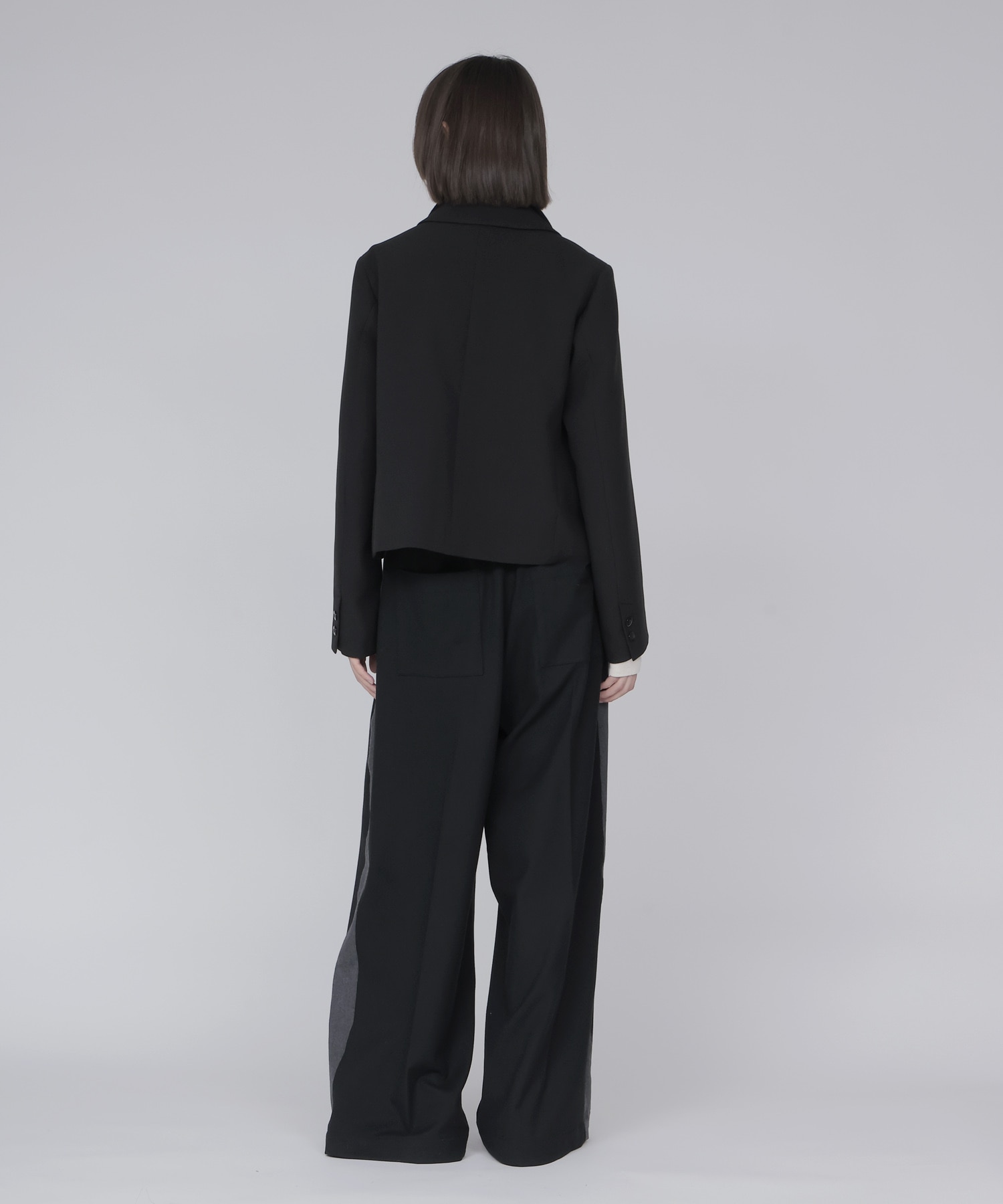 attachable knit collar short jacket