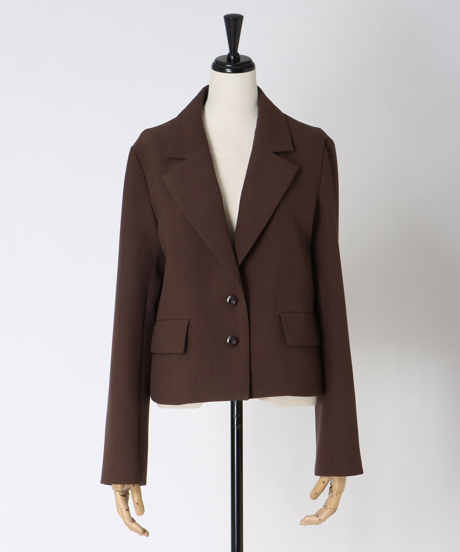 attachable knit collar short jacket