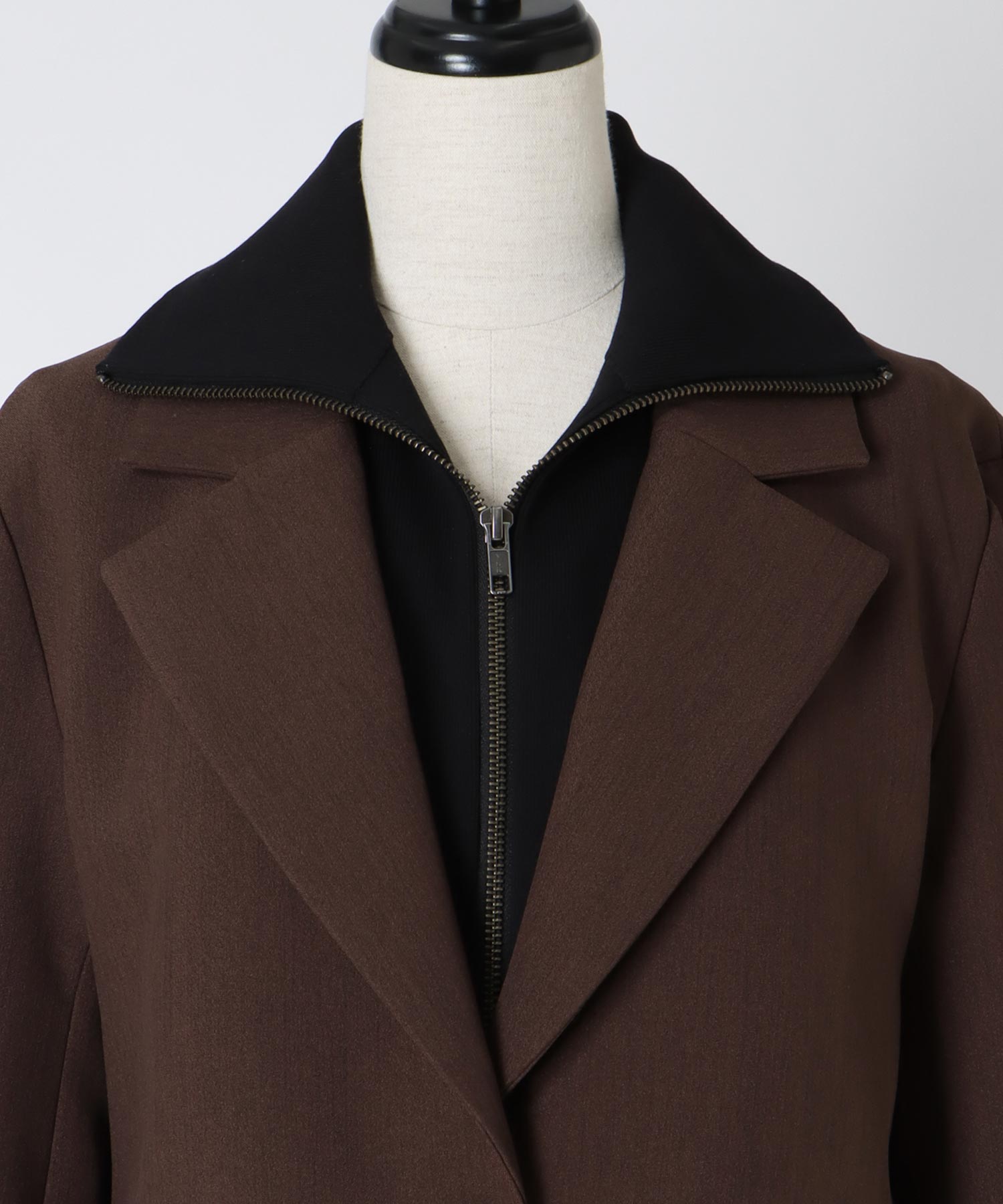 attachable knit collar short jacket