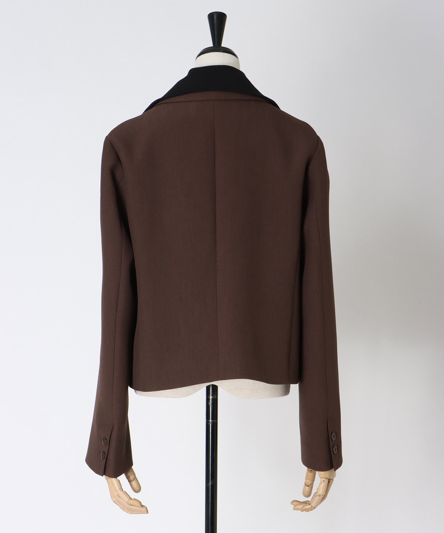 attachable knit collar short jacket