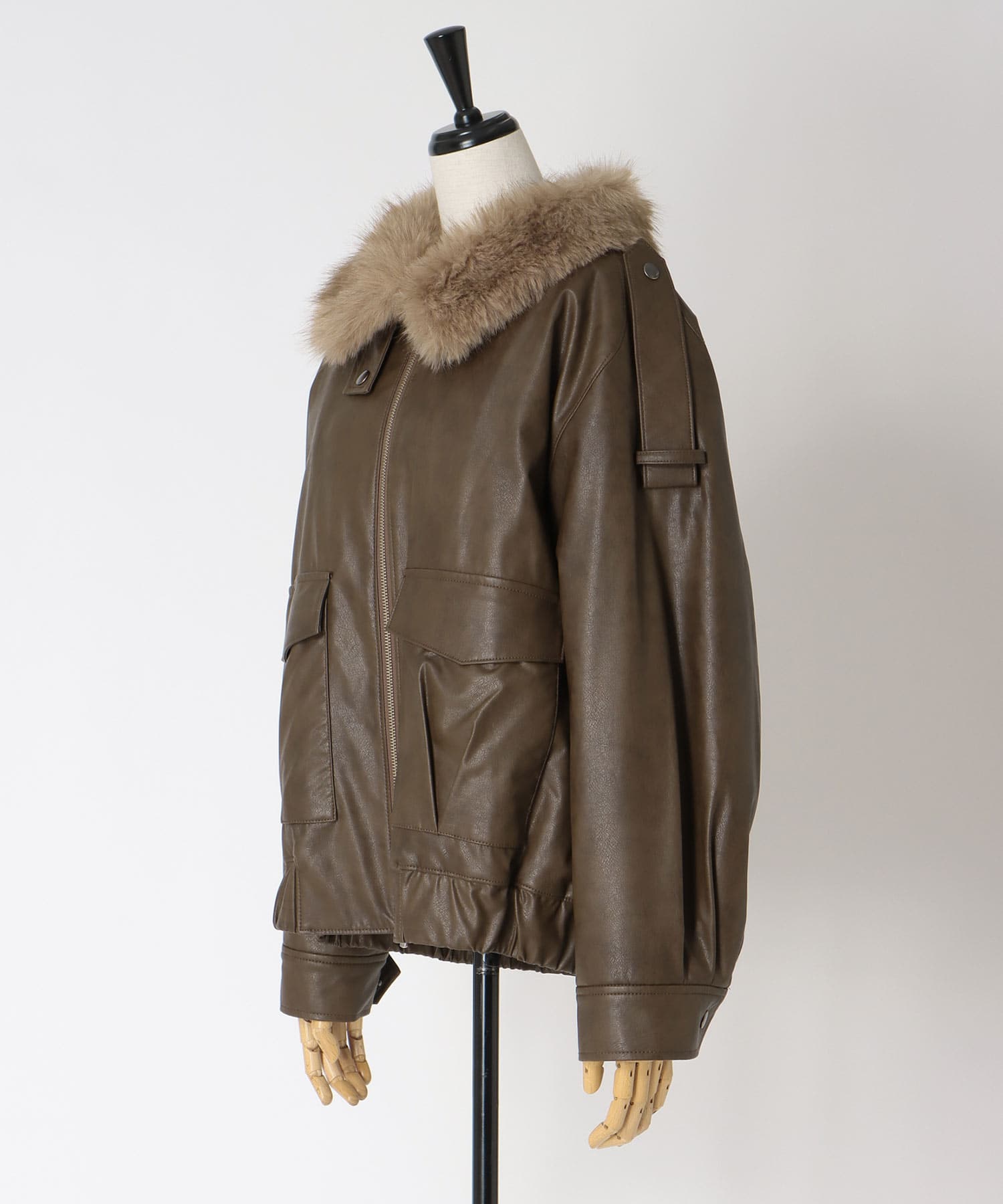 ≪EXCLUSIVE≫ detachable fur collar bomber jacket