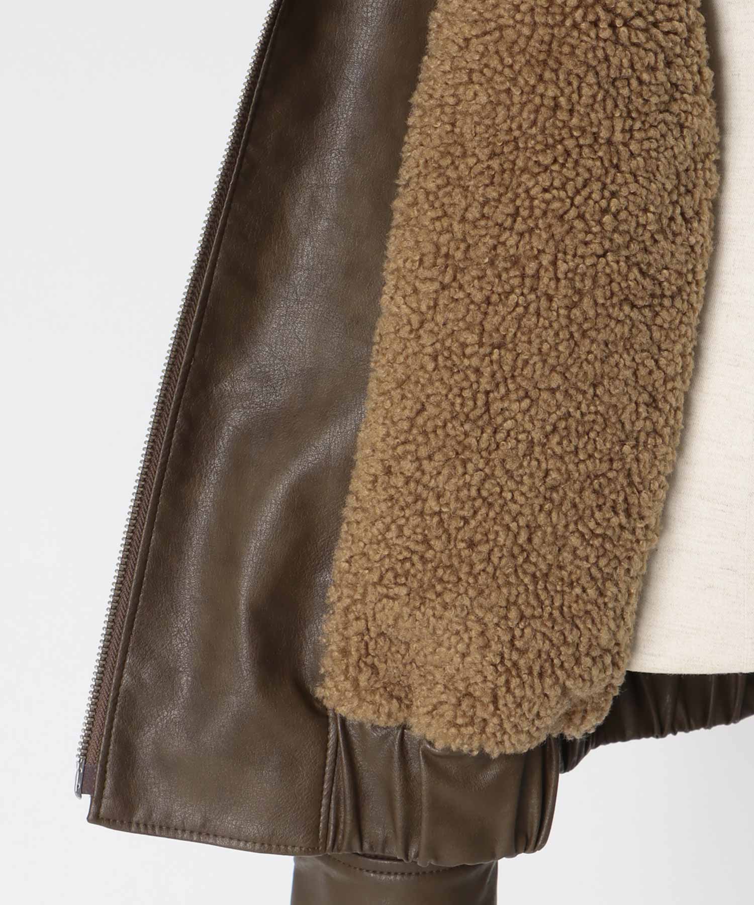 ≪EXCLUSIVE≫ detachable fur collar bomber jacket