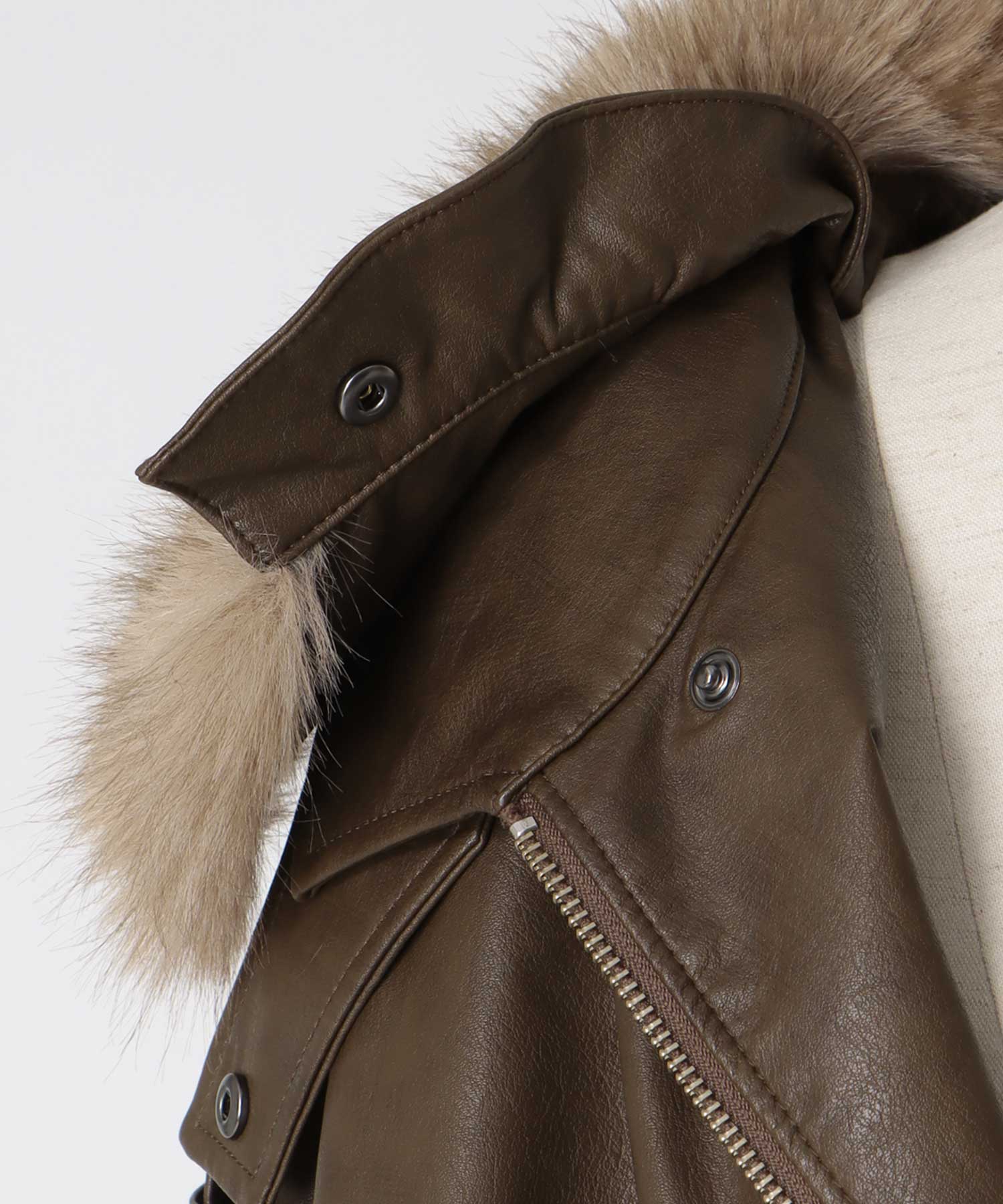 ≪EXCLUSIVE≫ detachable fur collar bomber jacket
