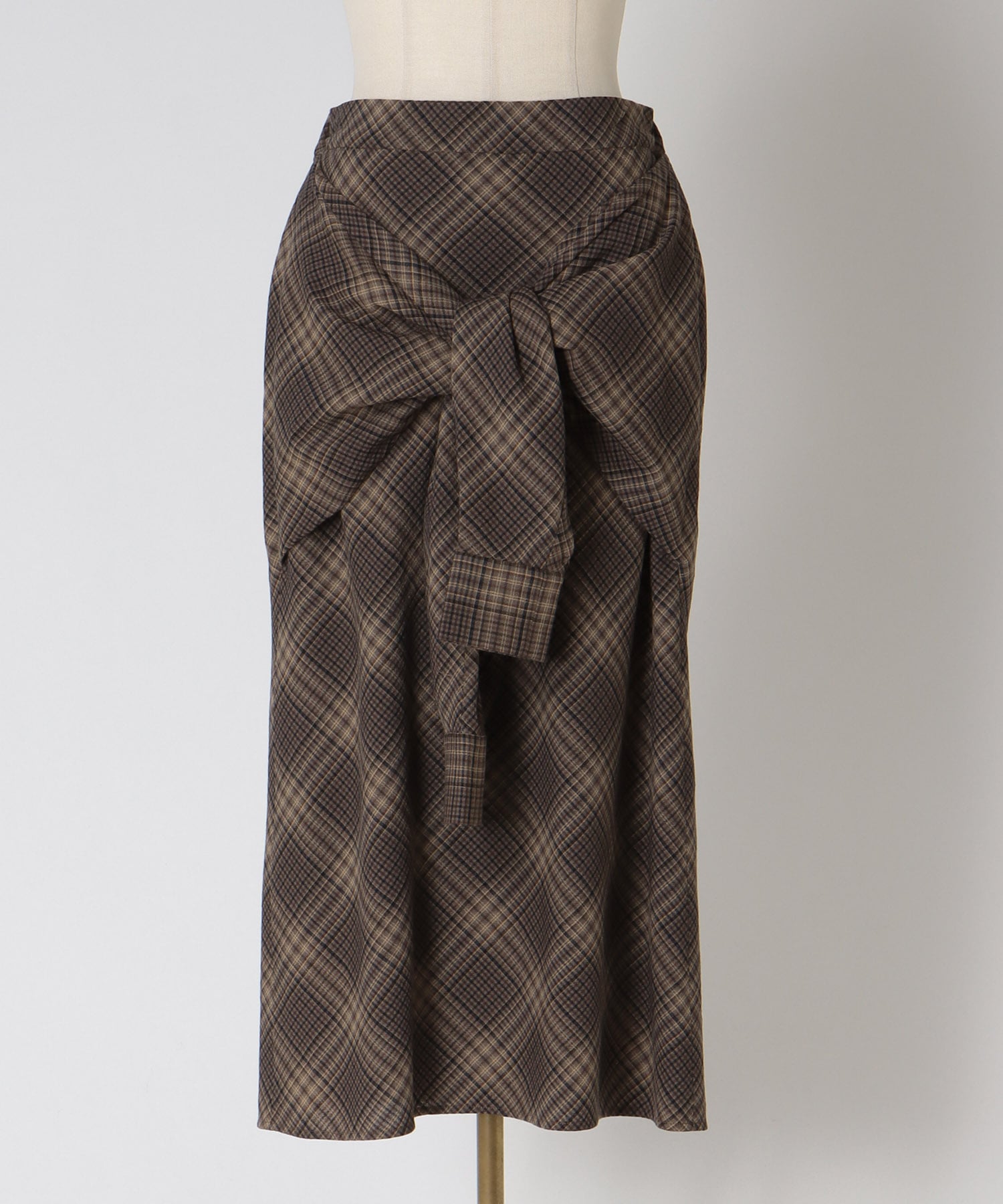 knot design check skirt