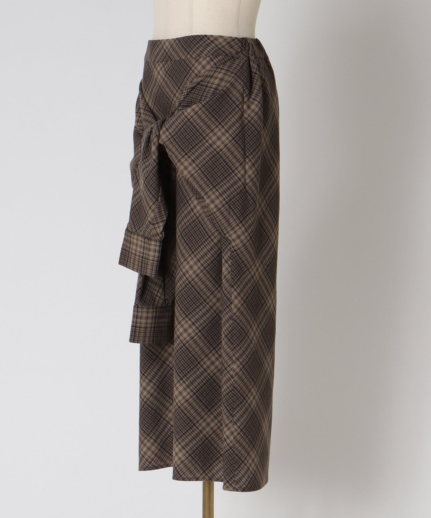 knot design check skirt