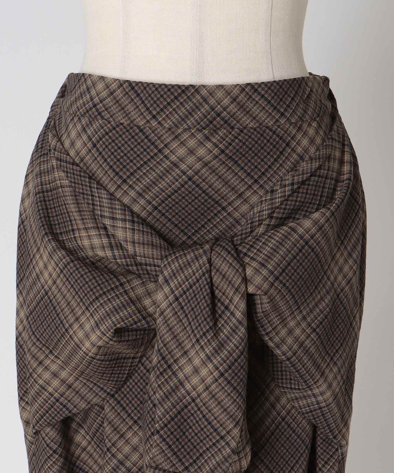 knot design check skirt