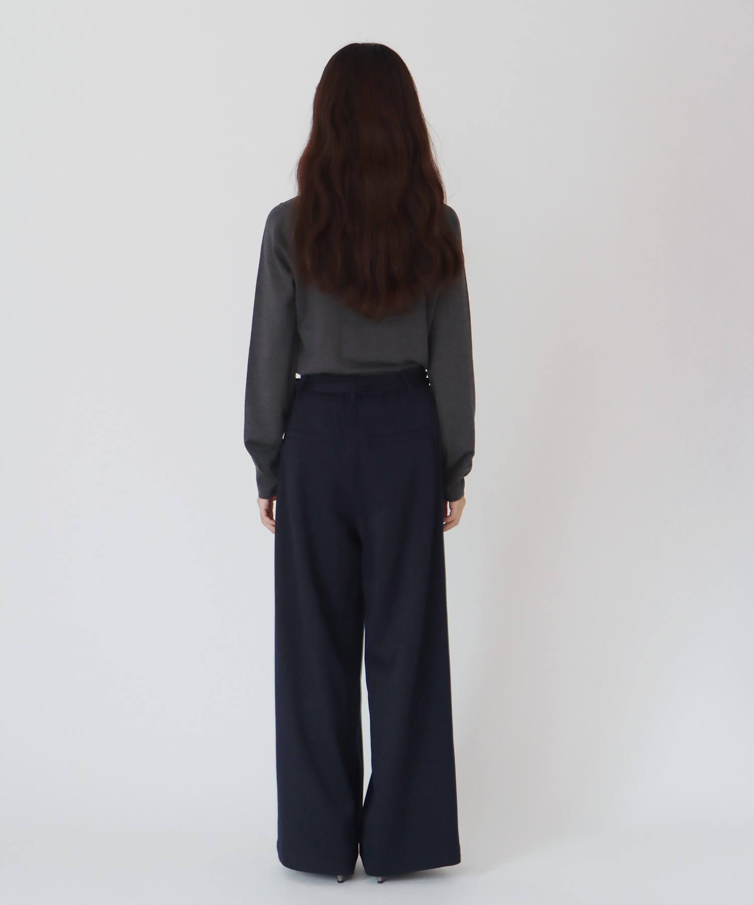wool chino wide trousers