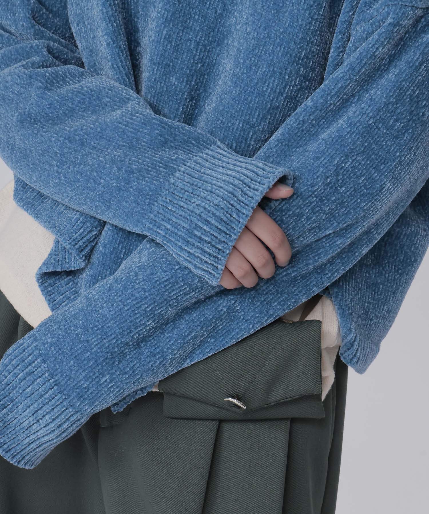 wool chino wide trousers