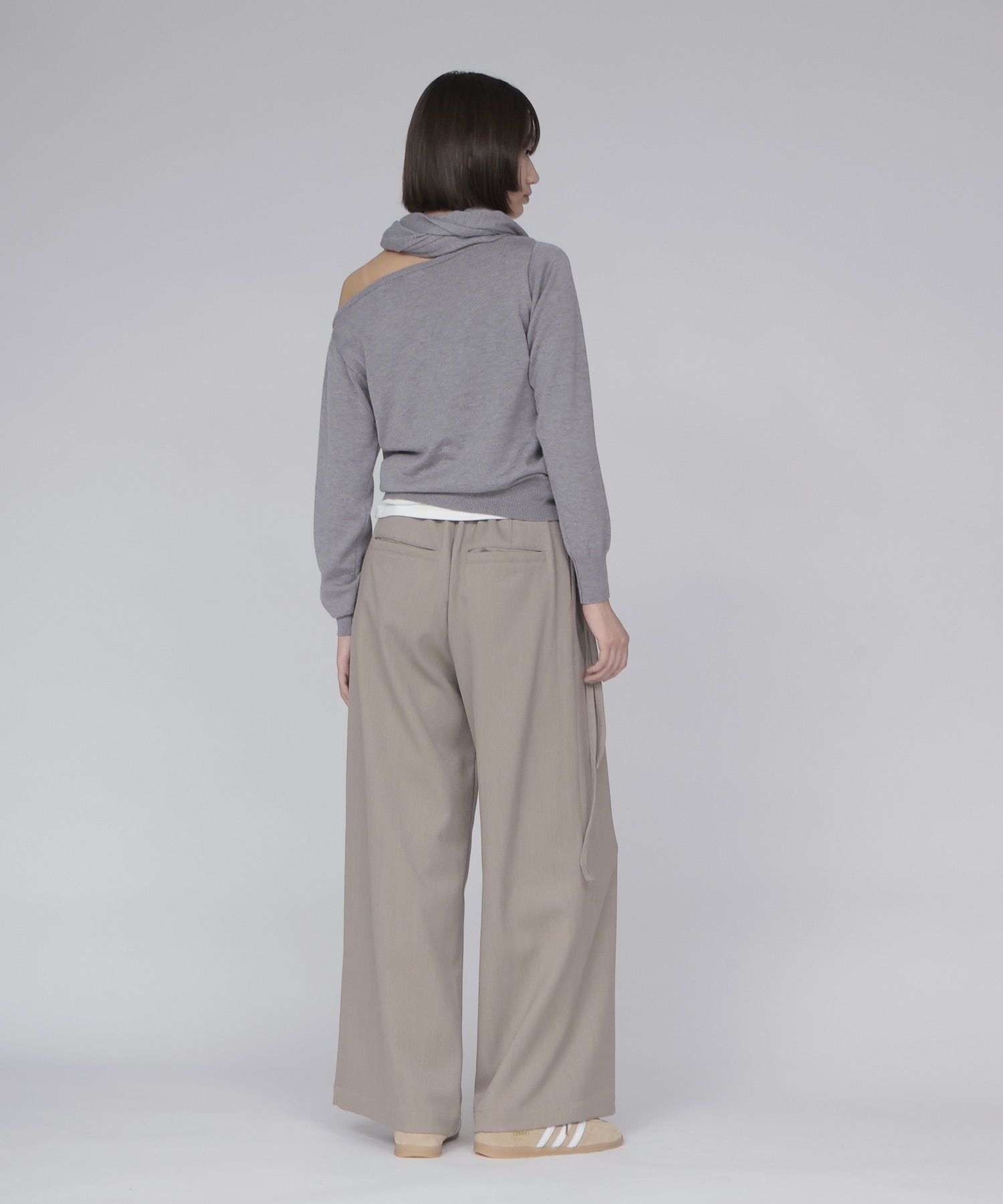 wool chino wide trousers