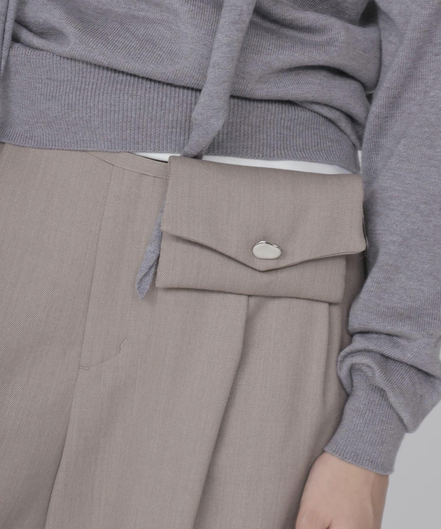wool chino wide trousers