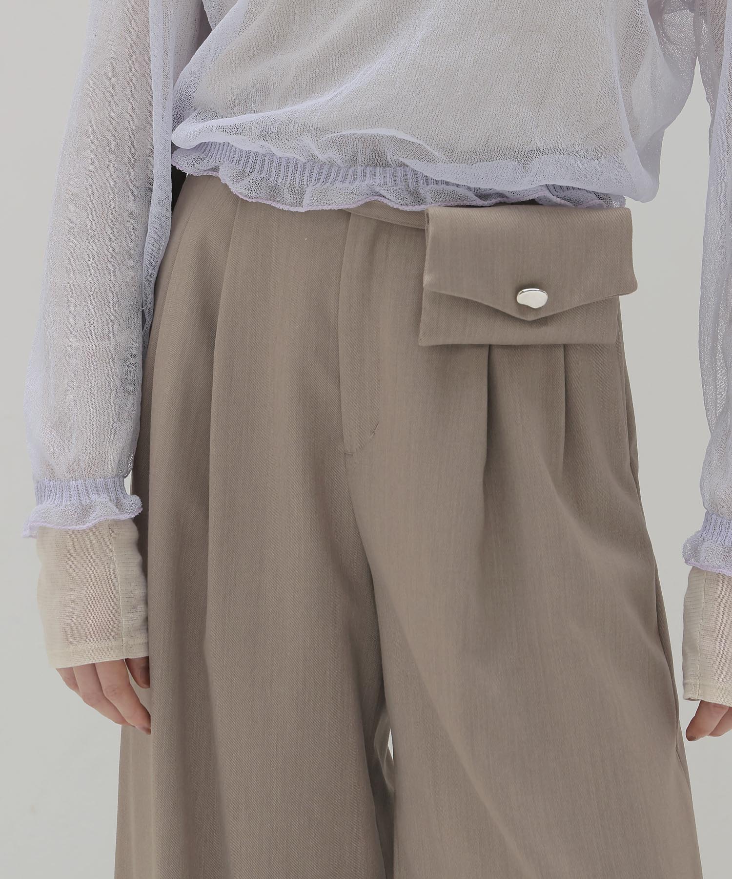wool chino wide trousers