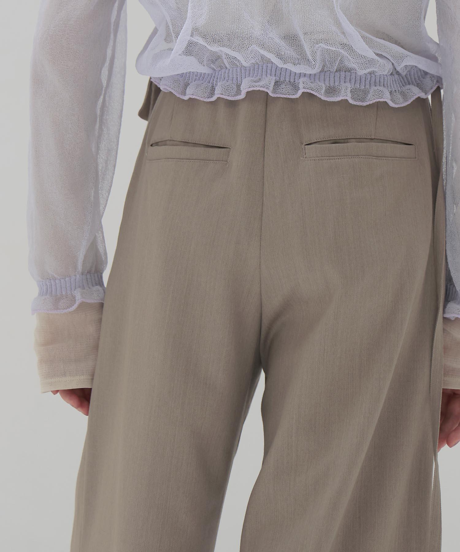 wool chino wide trousers