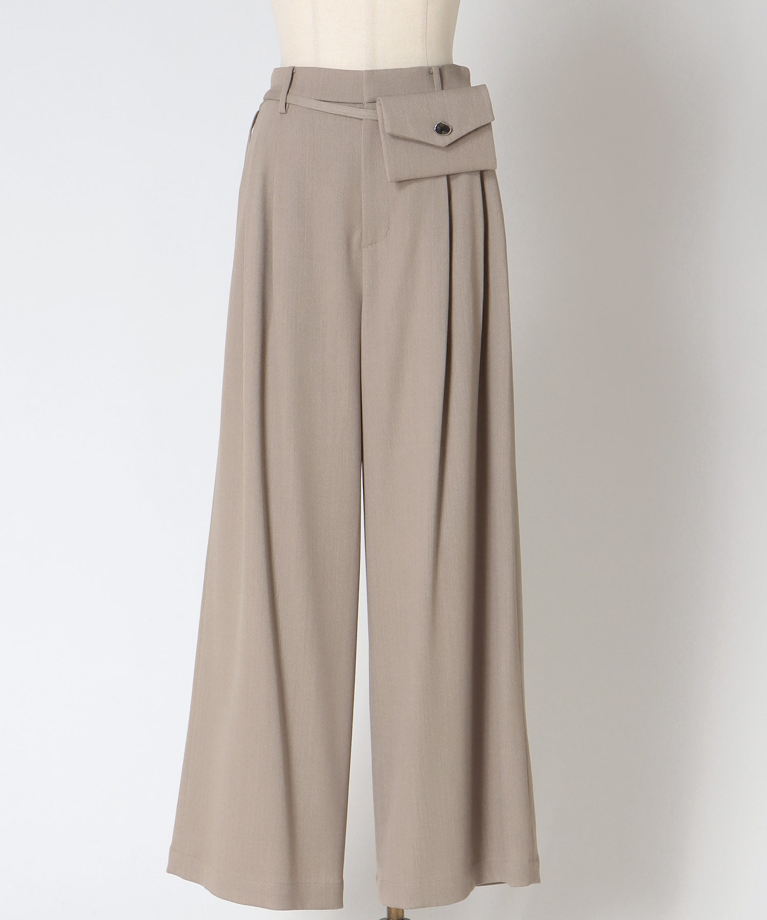 wool chino wide trousers