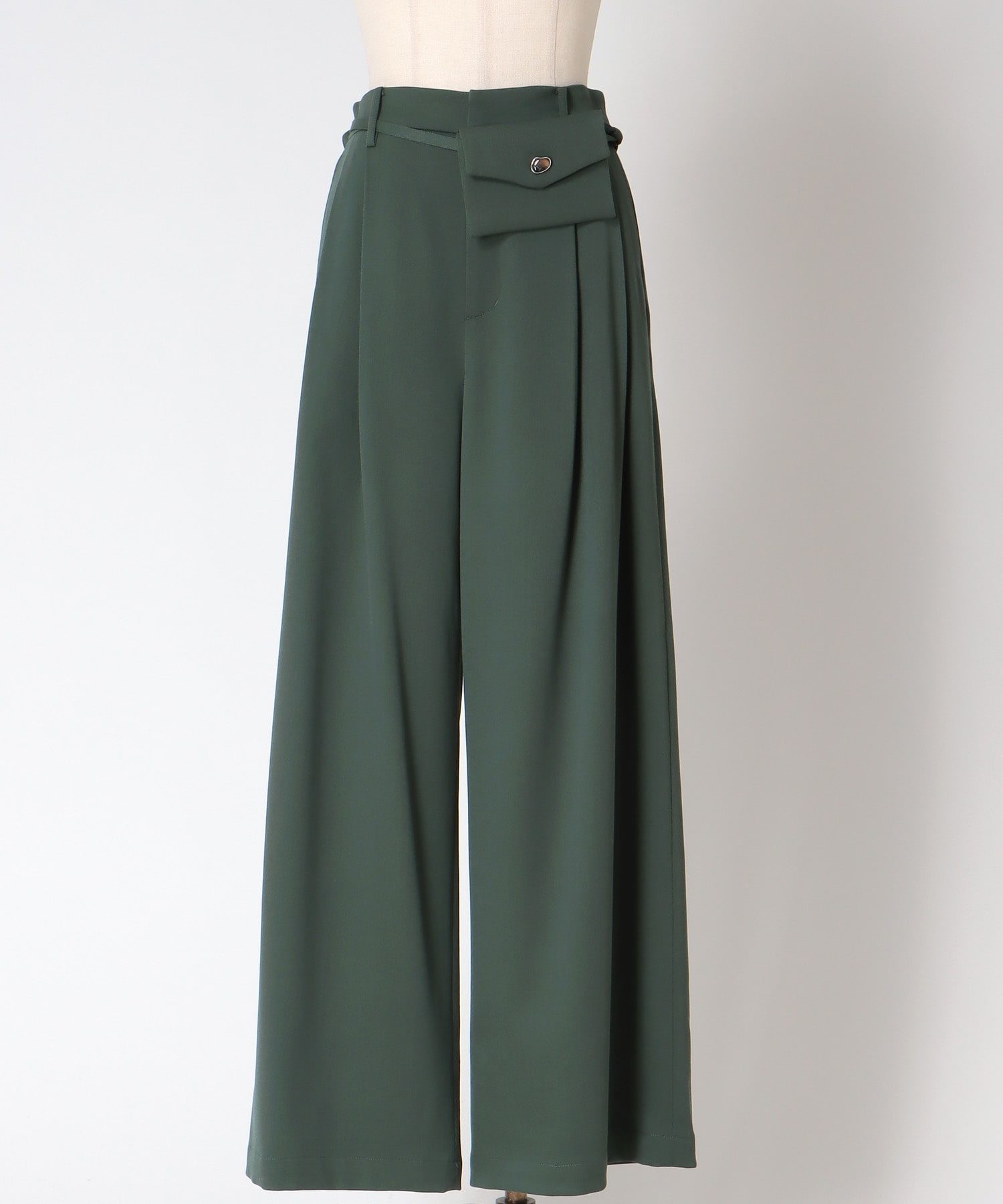 wool chino wide trousers