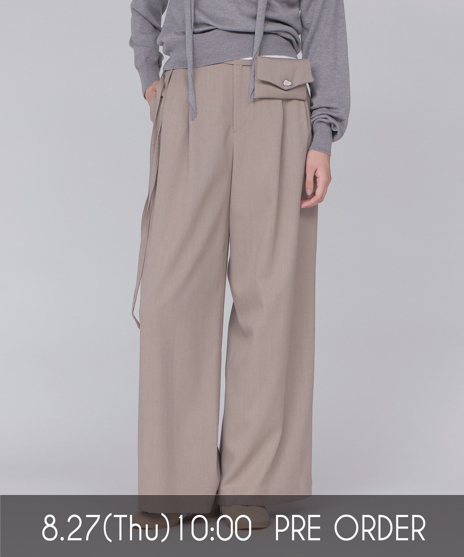 wool chino wide trousers