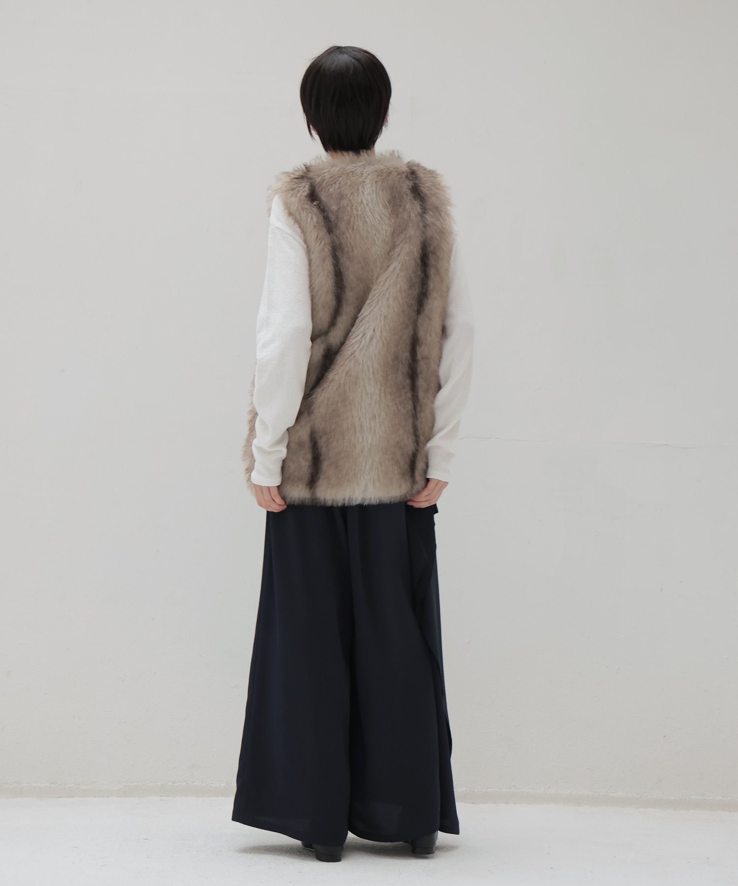 classy tuck asymmetry drape pants