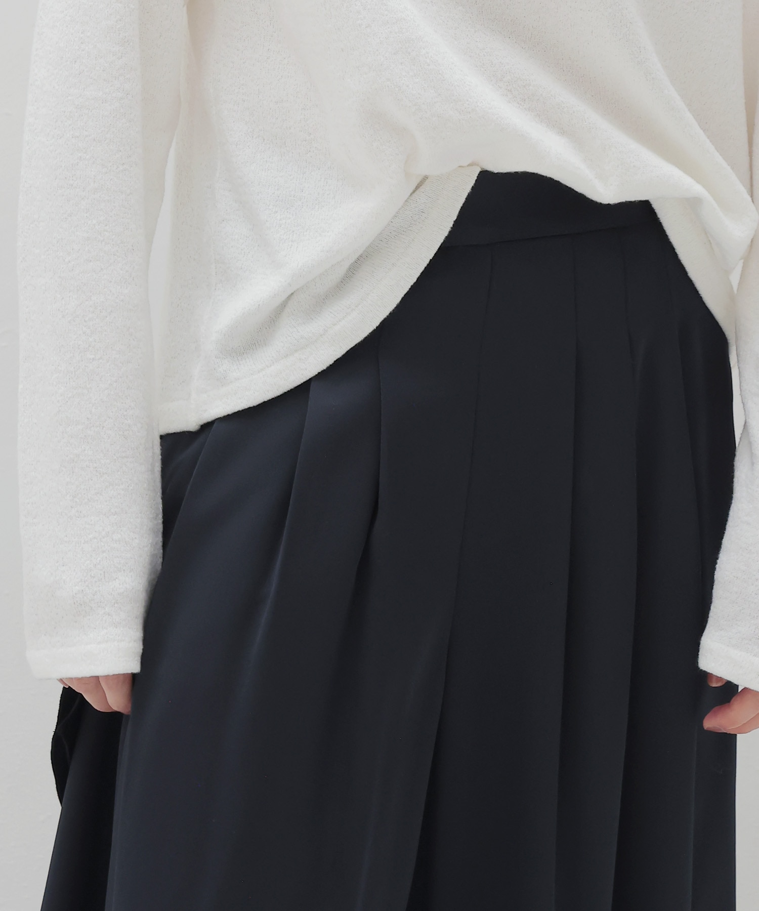 classy tuck asymmetry drape pants