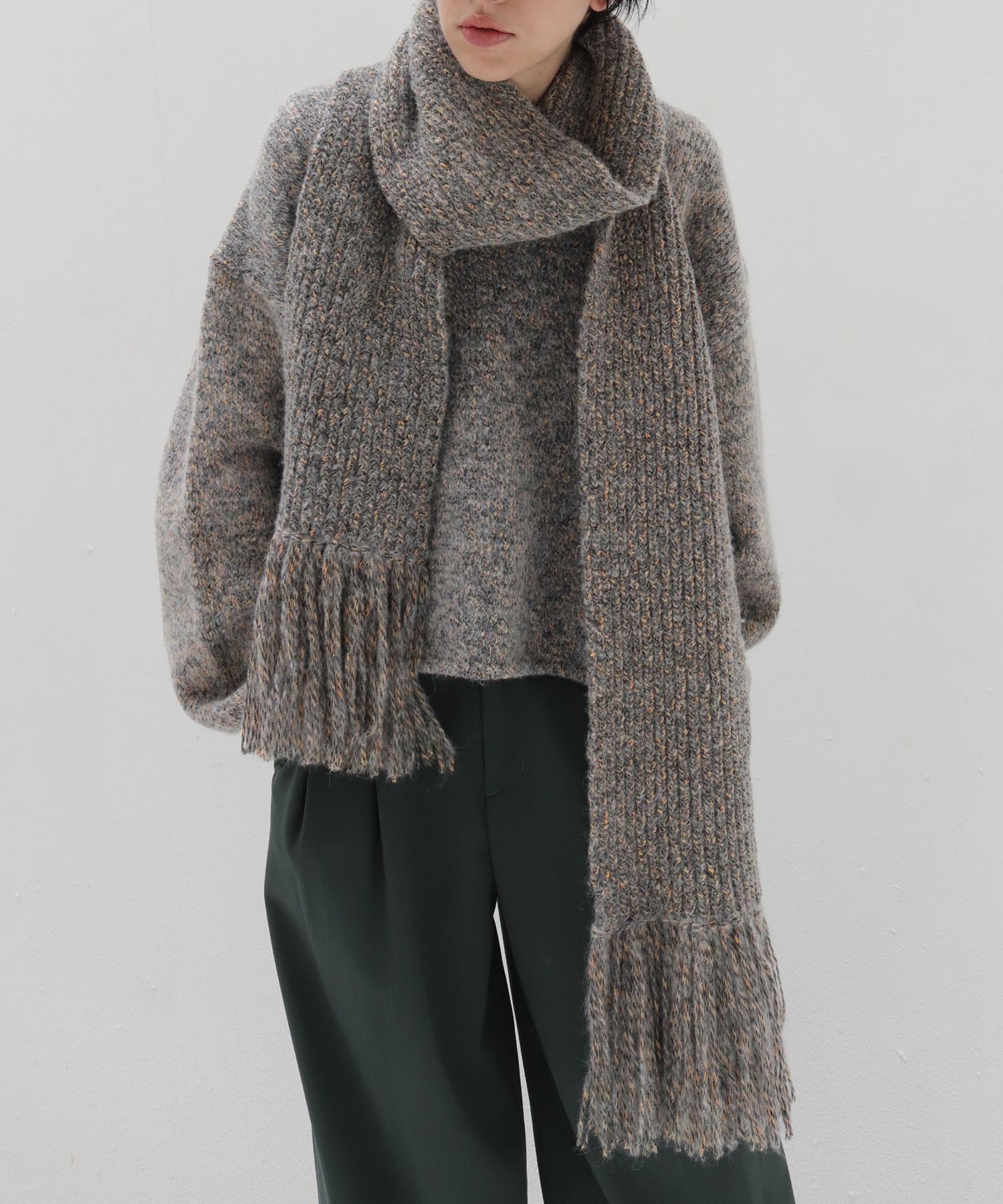 scarf-Vneck pullover