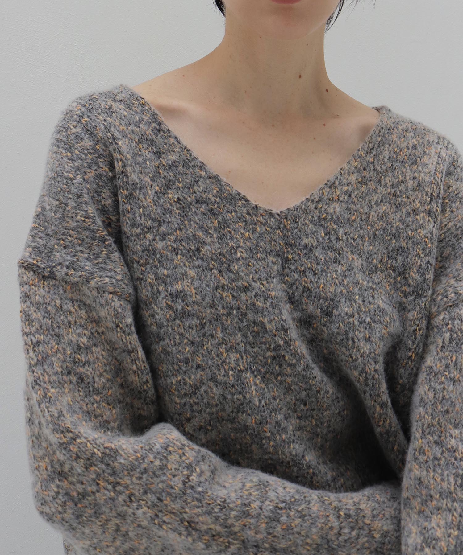 scarf-Vneck pullover