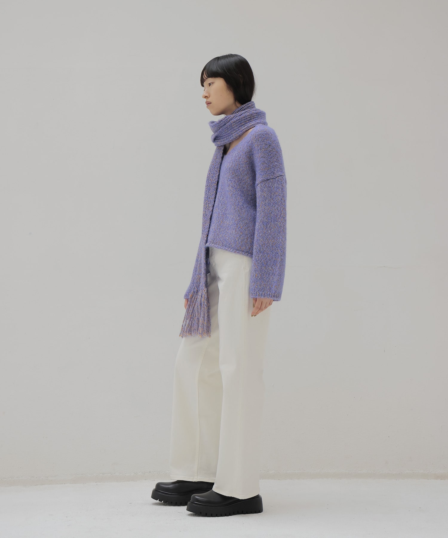 scarf-Vneck pullover