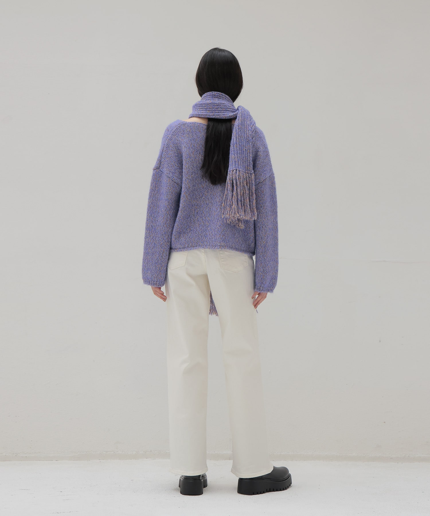 scarf-Vneck pullover