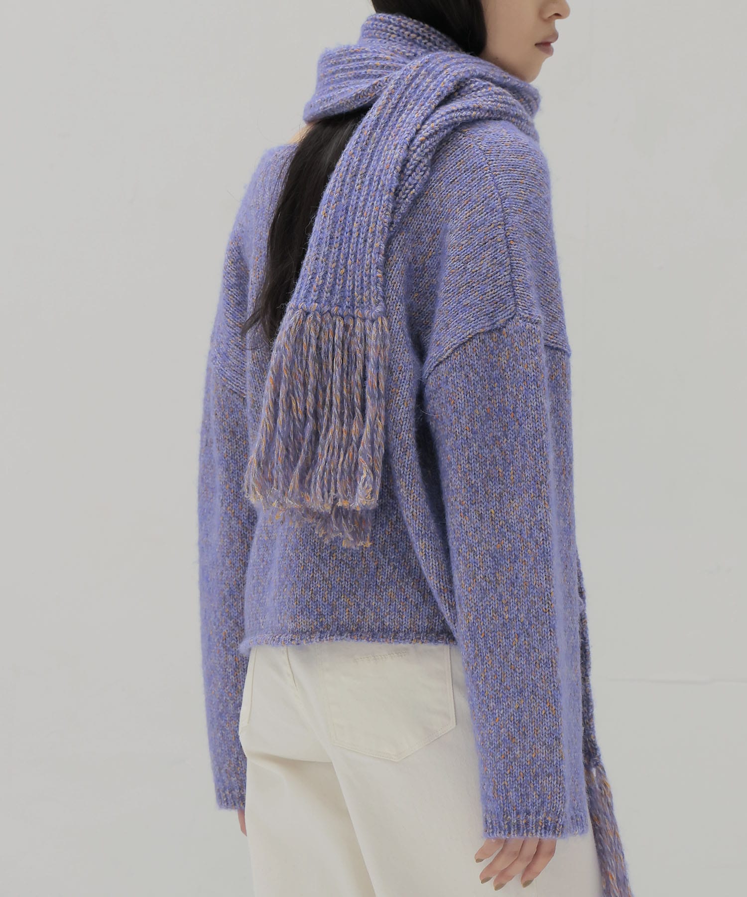 scarf-Vneck pullover