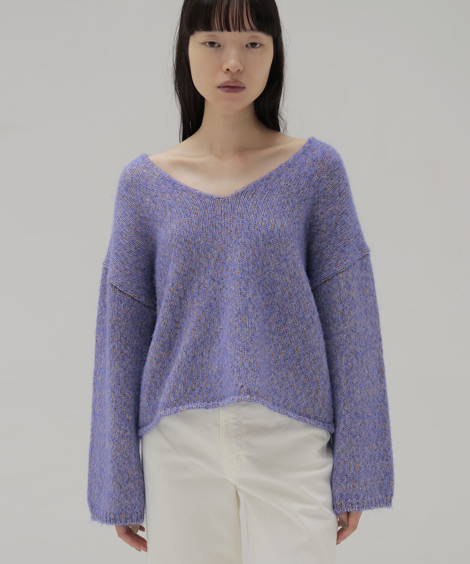 scarf-Vneck pullover