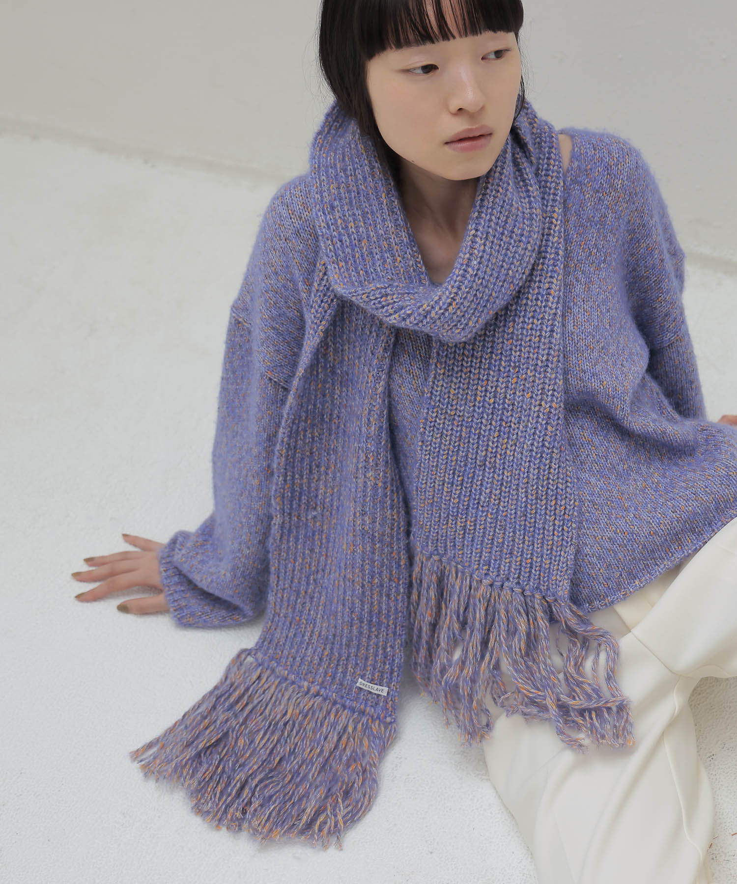 scarf-Vneck pullover