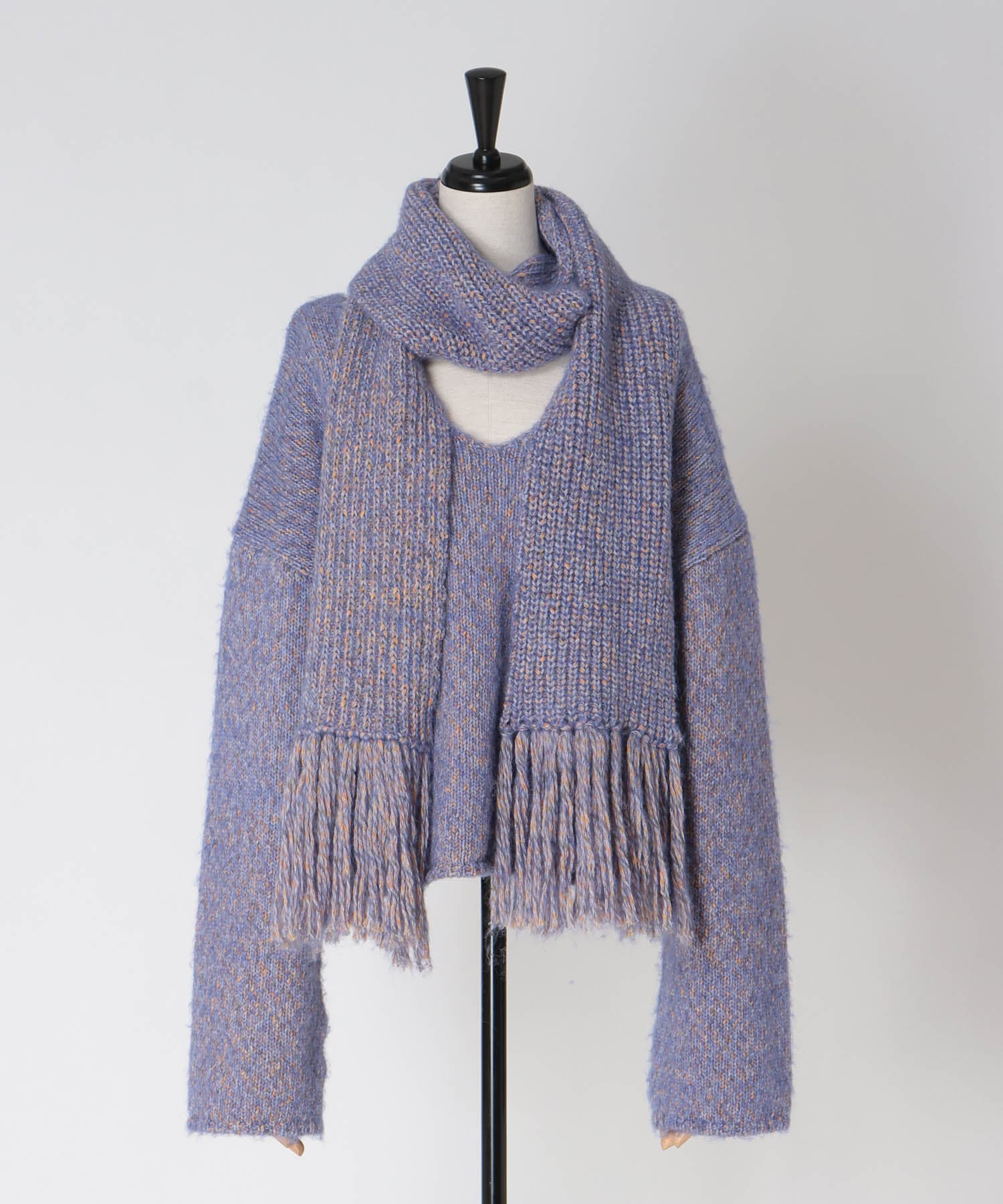 scarf-Vneck pullover