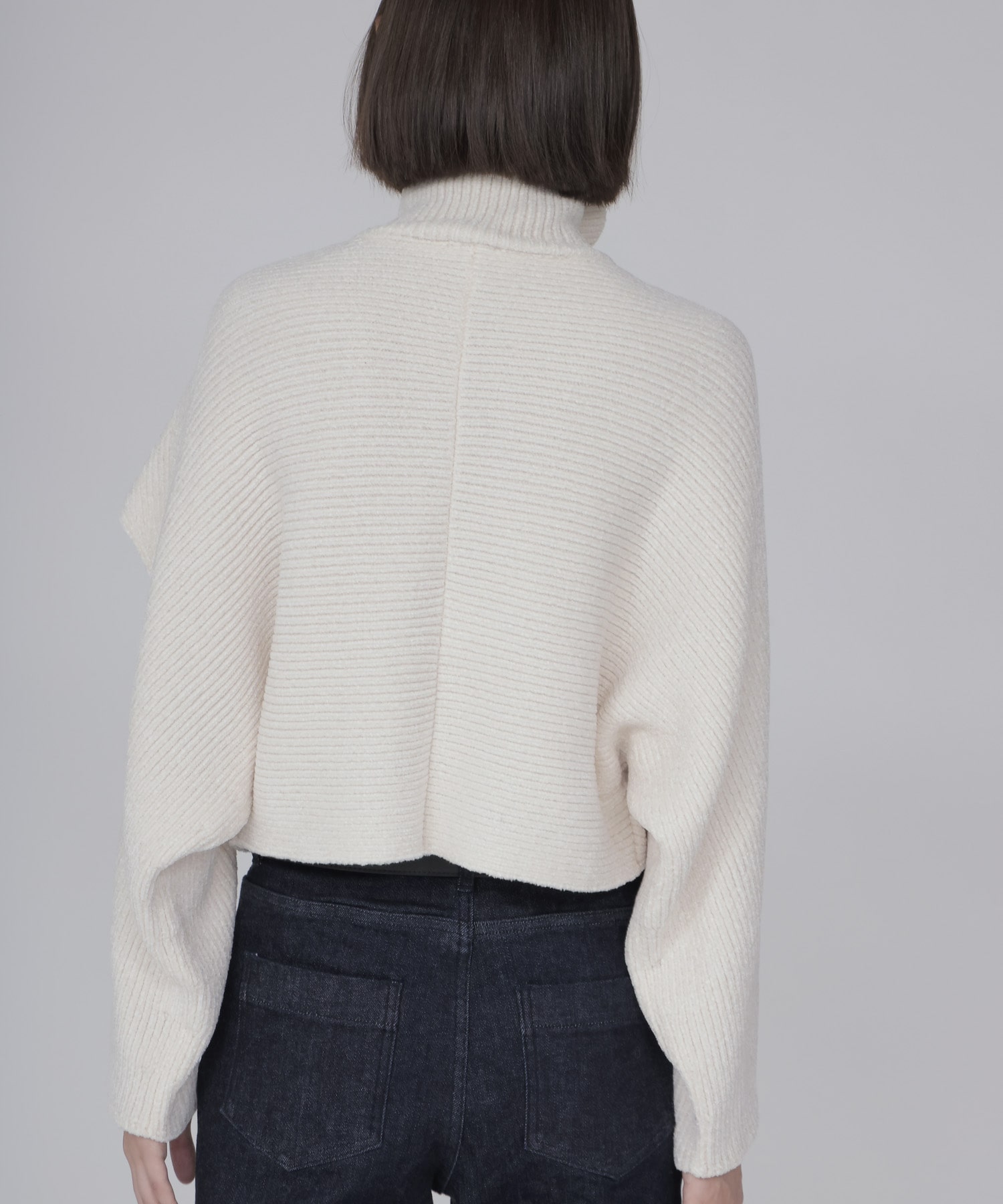 velours high neck short pullover