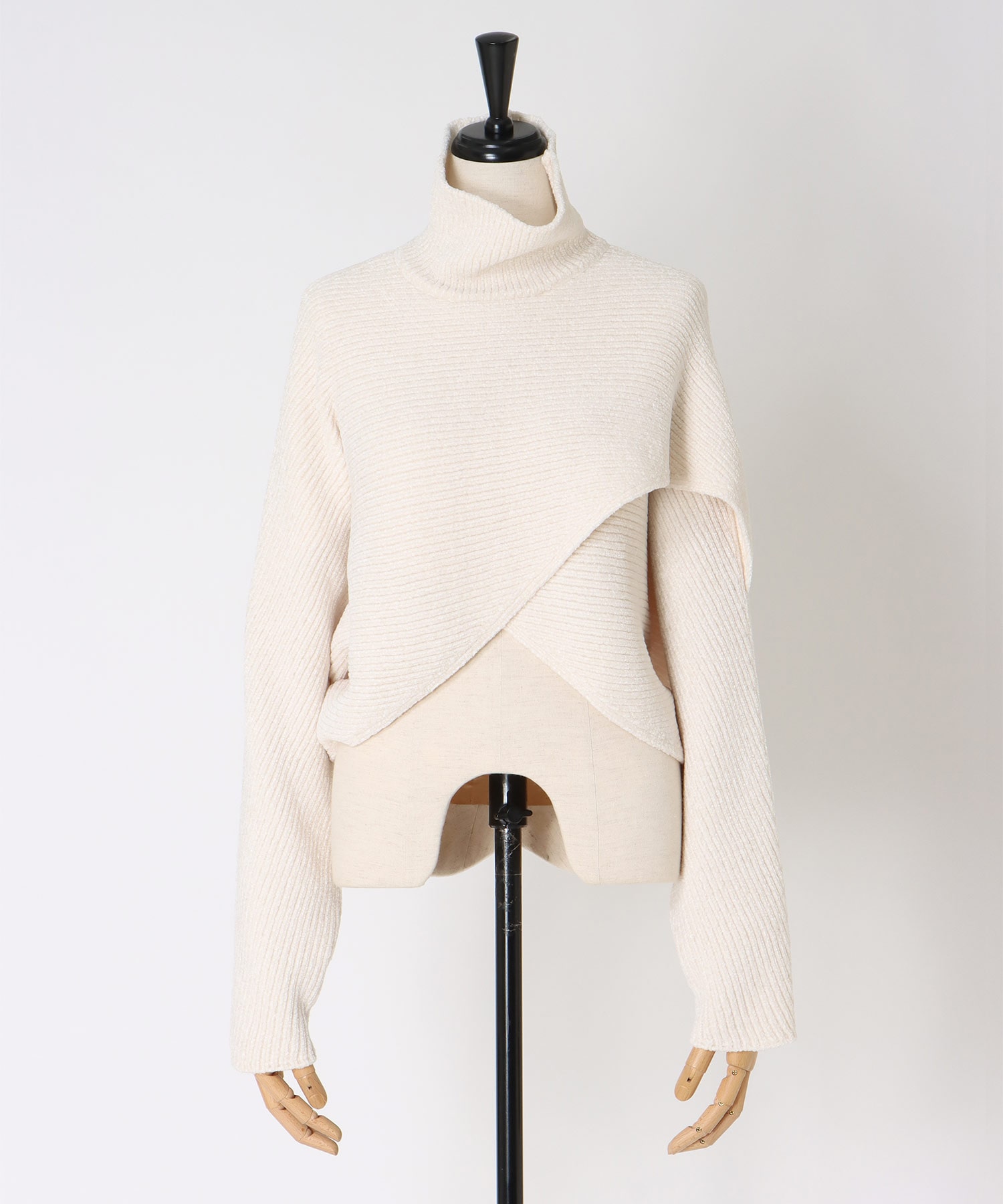 velours high neck short pullover