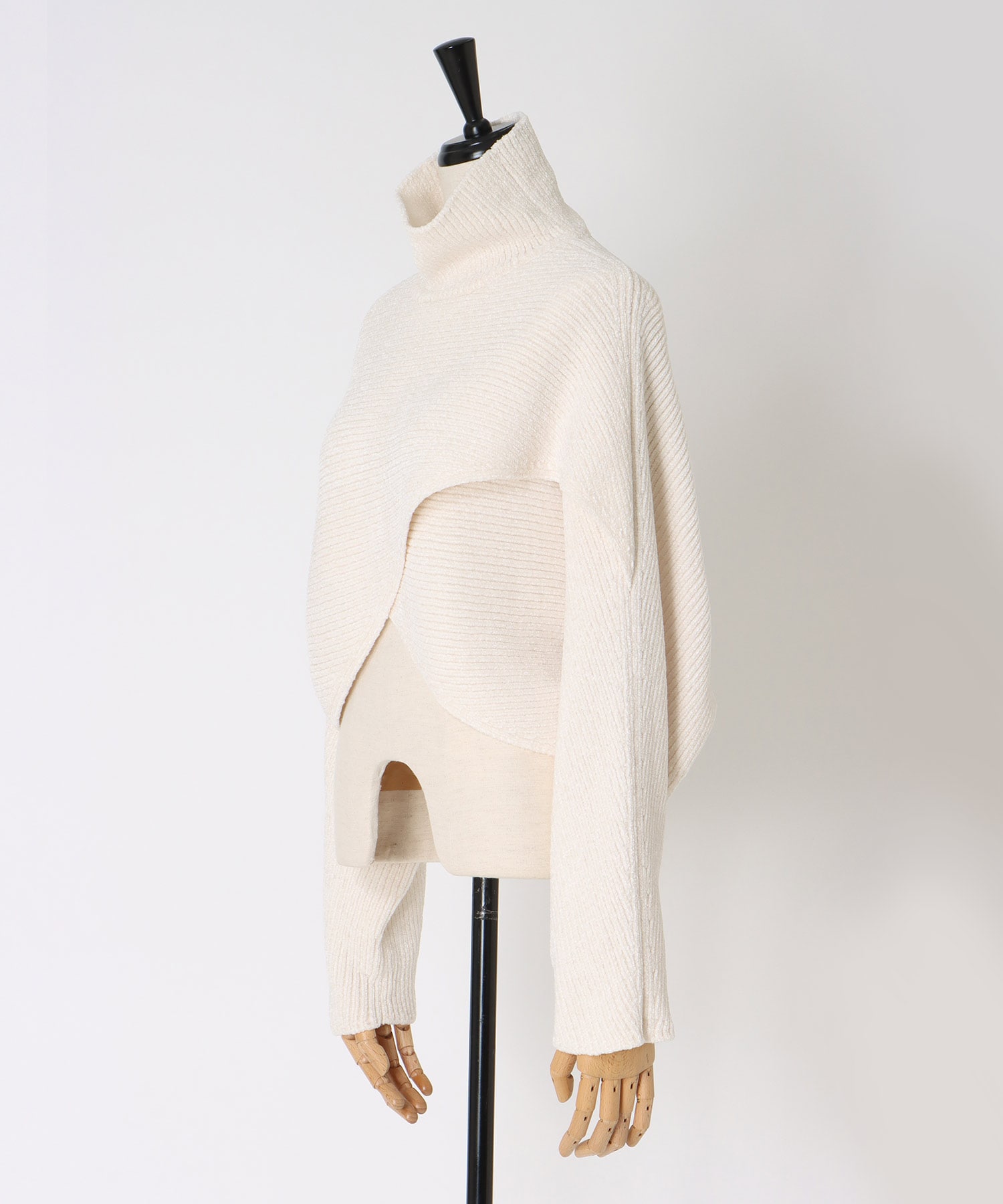 velours high neck short pullover