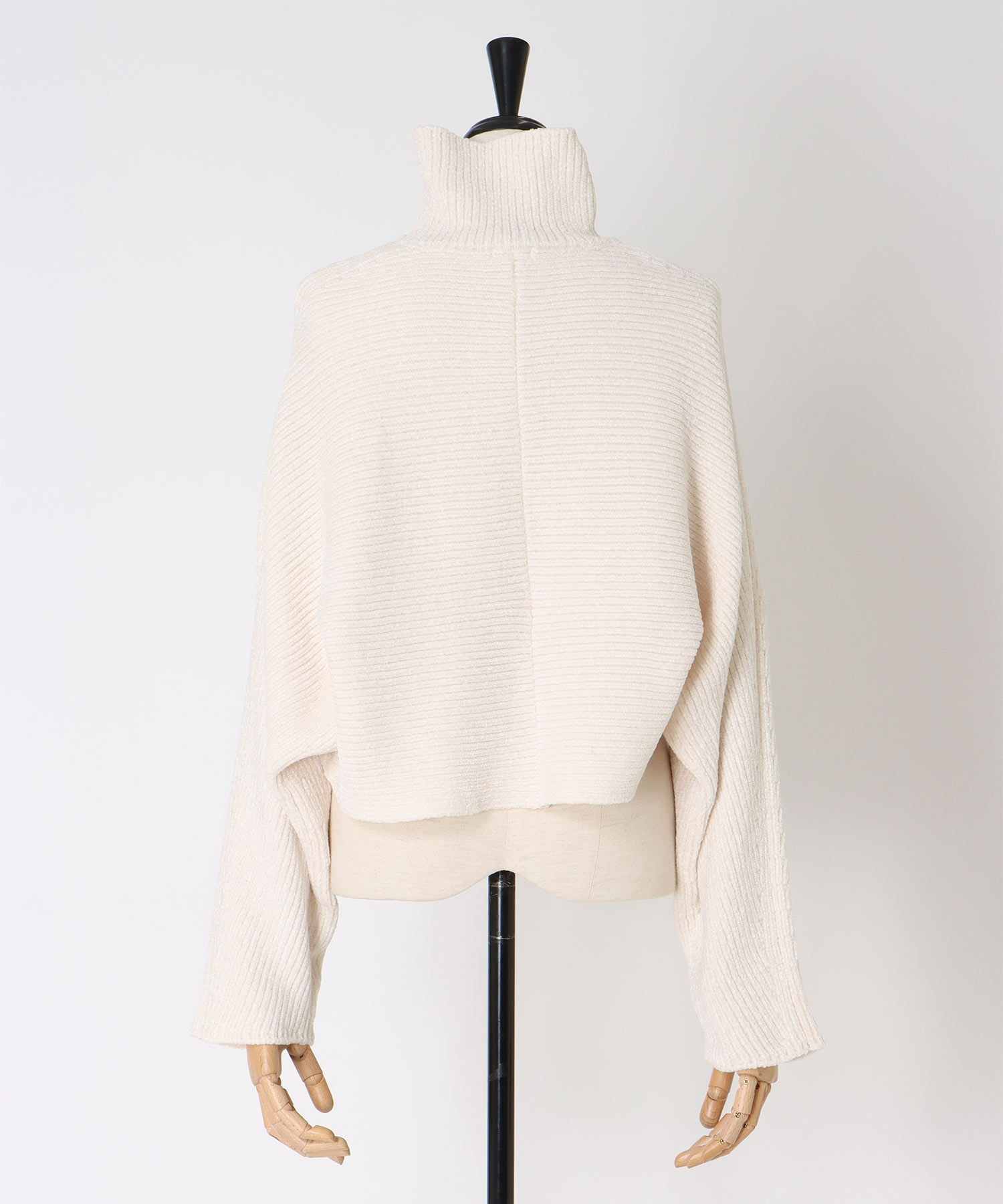 velours high neck short pullover