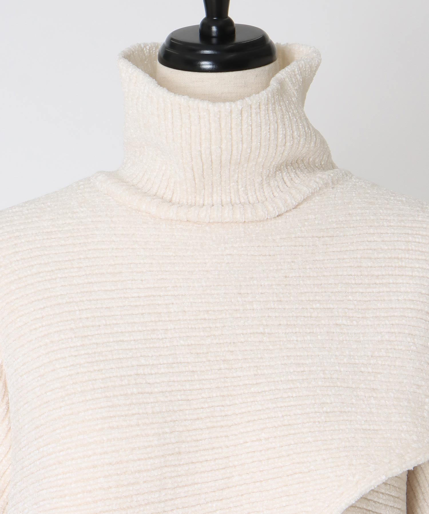 velours high neck short pullover