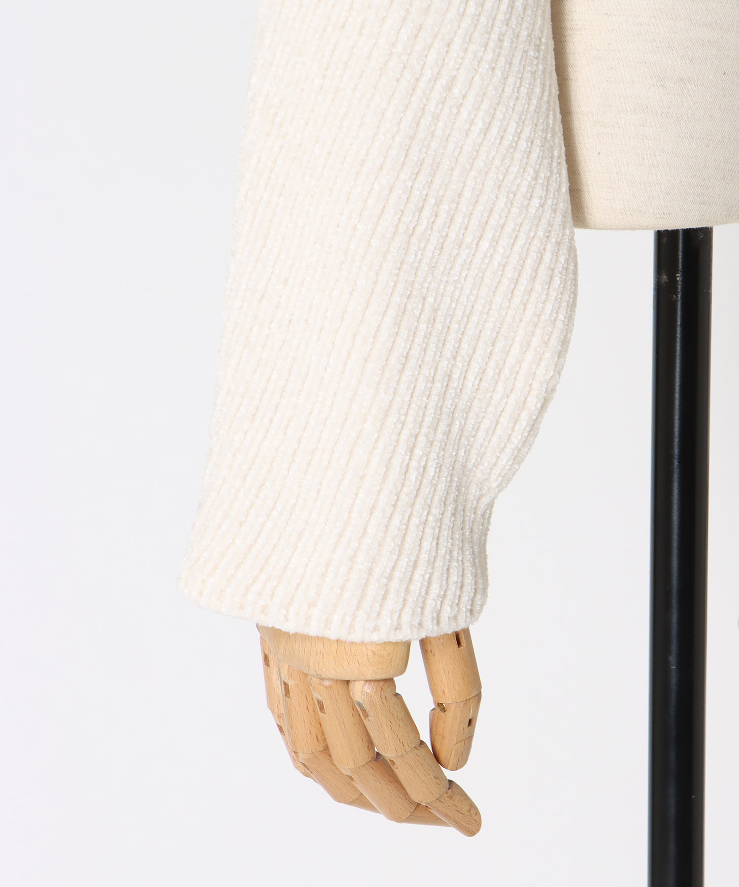 velours high neck short pullover