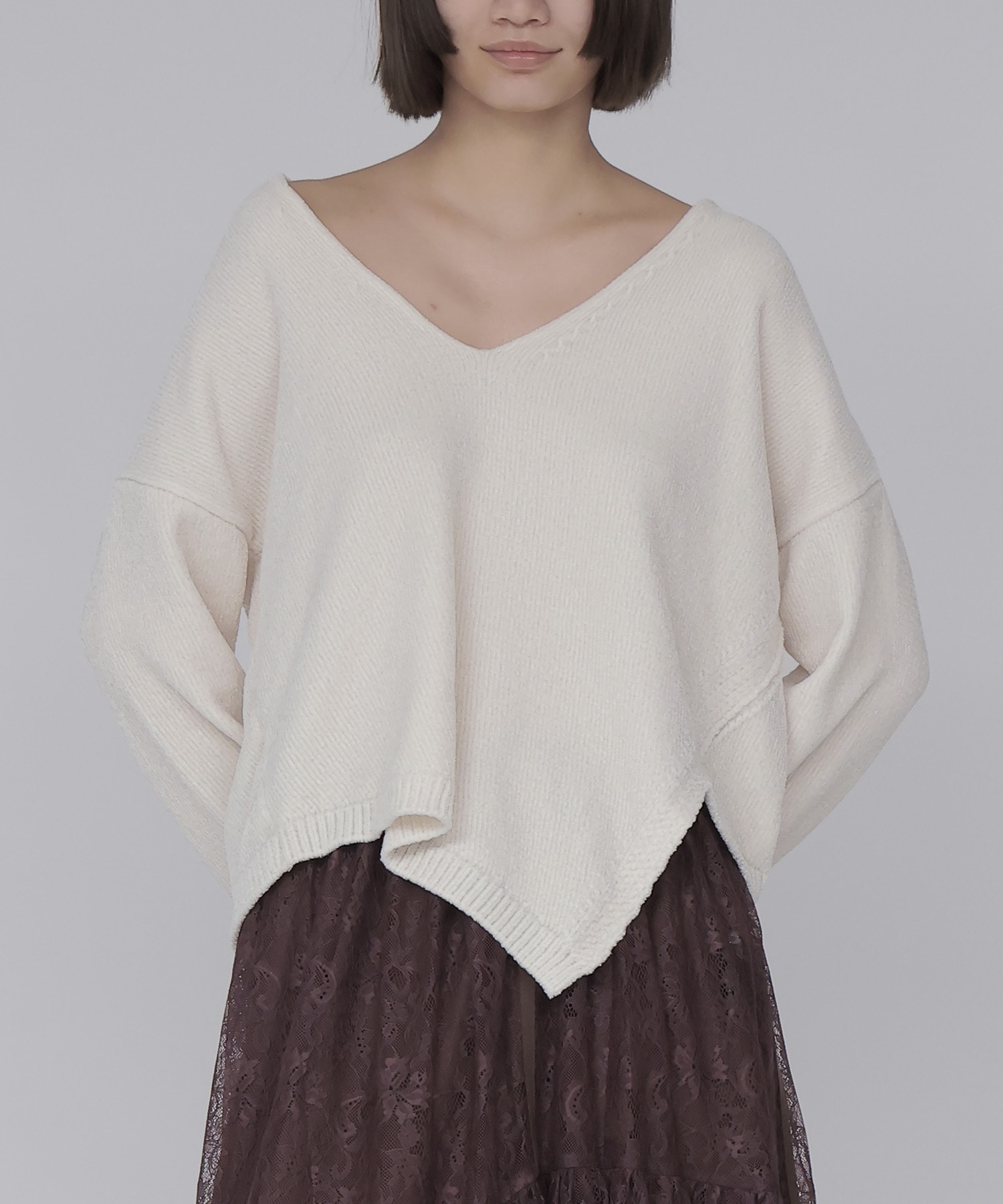 velours Vneck pullover