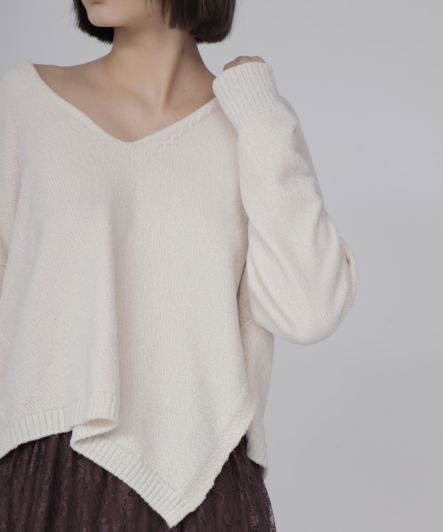 velours Vneck pullover