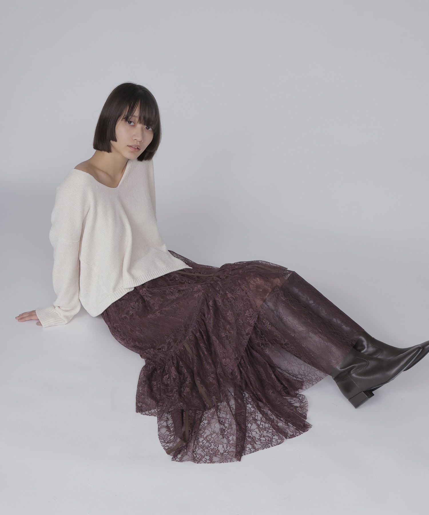 velours Vneck pullover