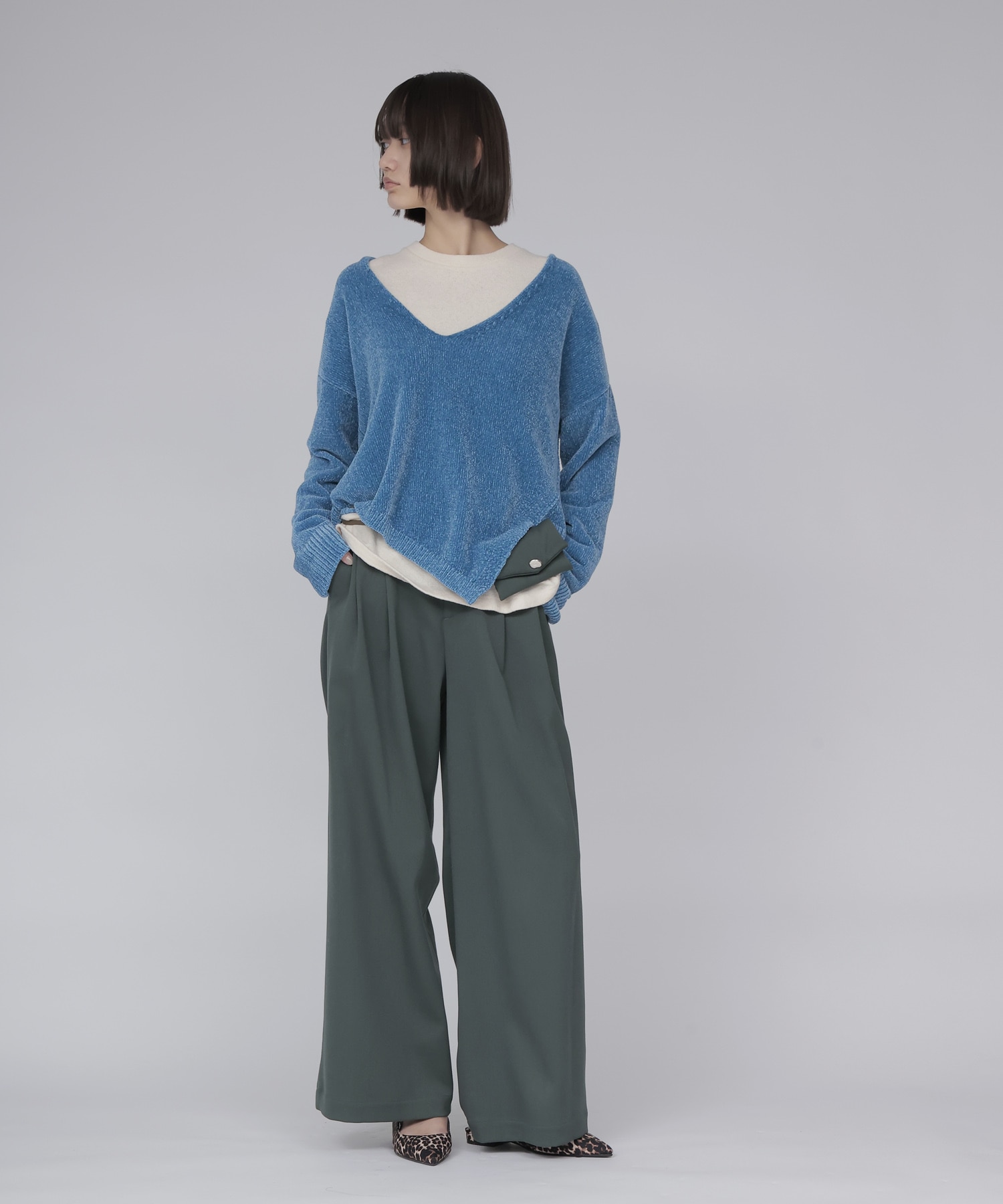 velours Vneck pullover